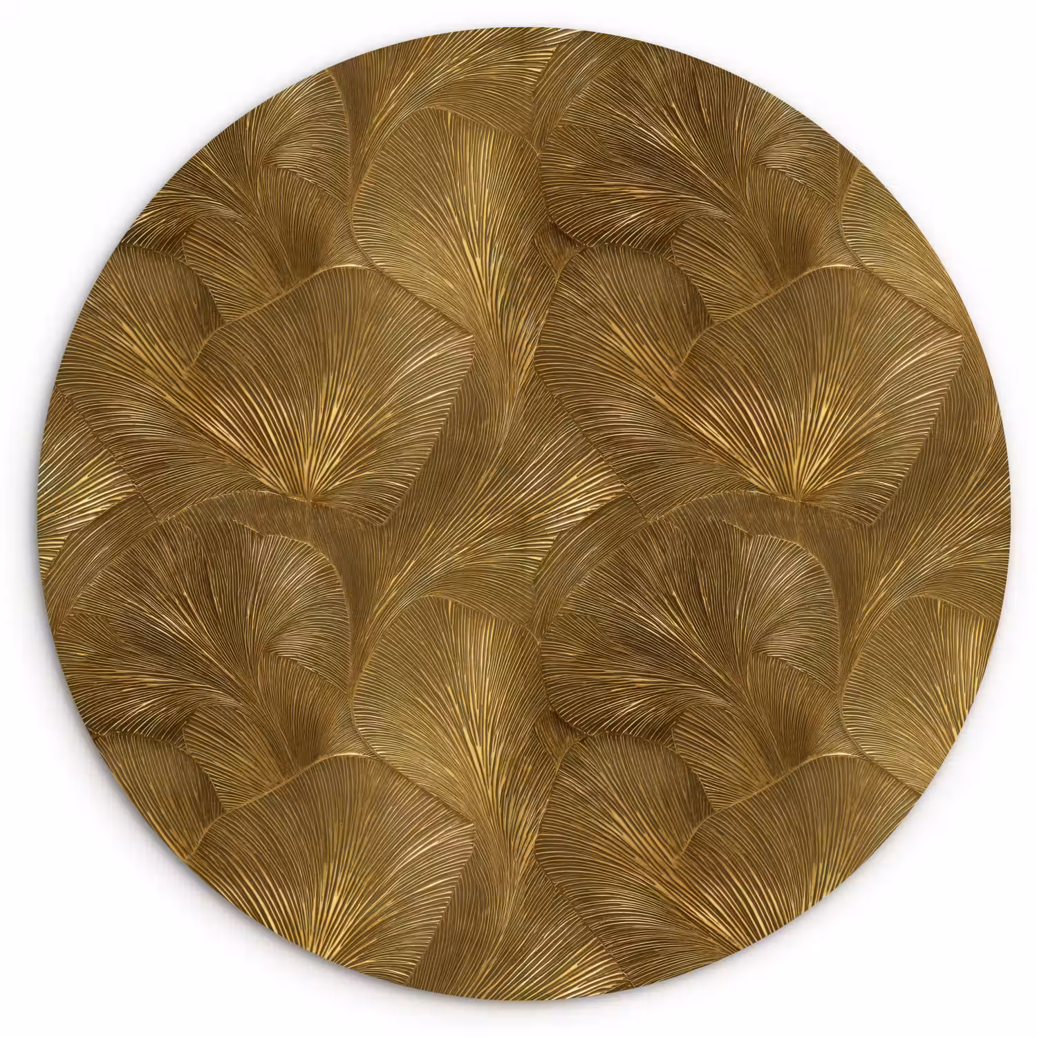 Organisch - Lijnen - Goud Wandcirkel kunststof plaat 5mm dik klein 188 -3d