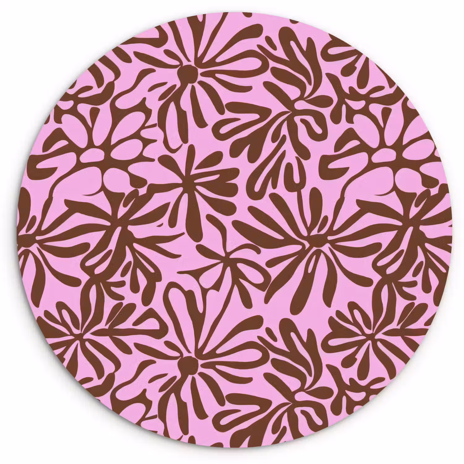 Organisch - Patroon - Roze Wandcirkel kunststof plaat 5mm dik klein 188 -3d