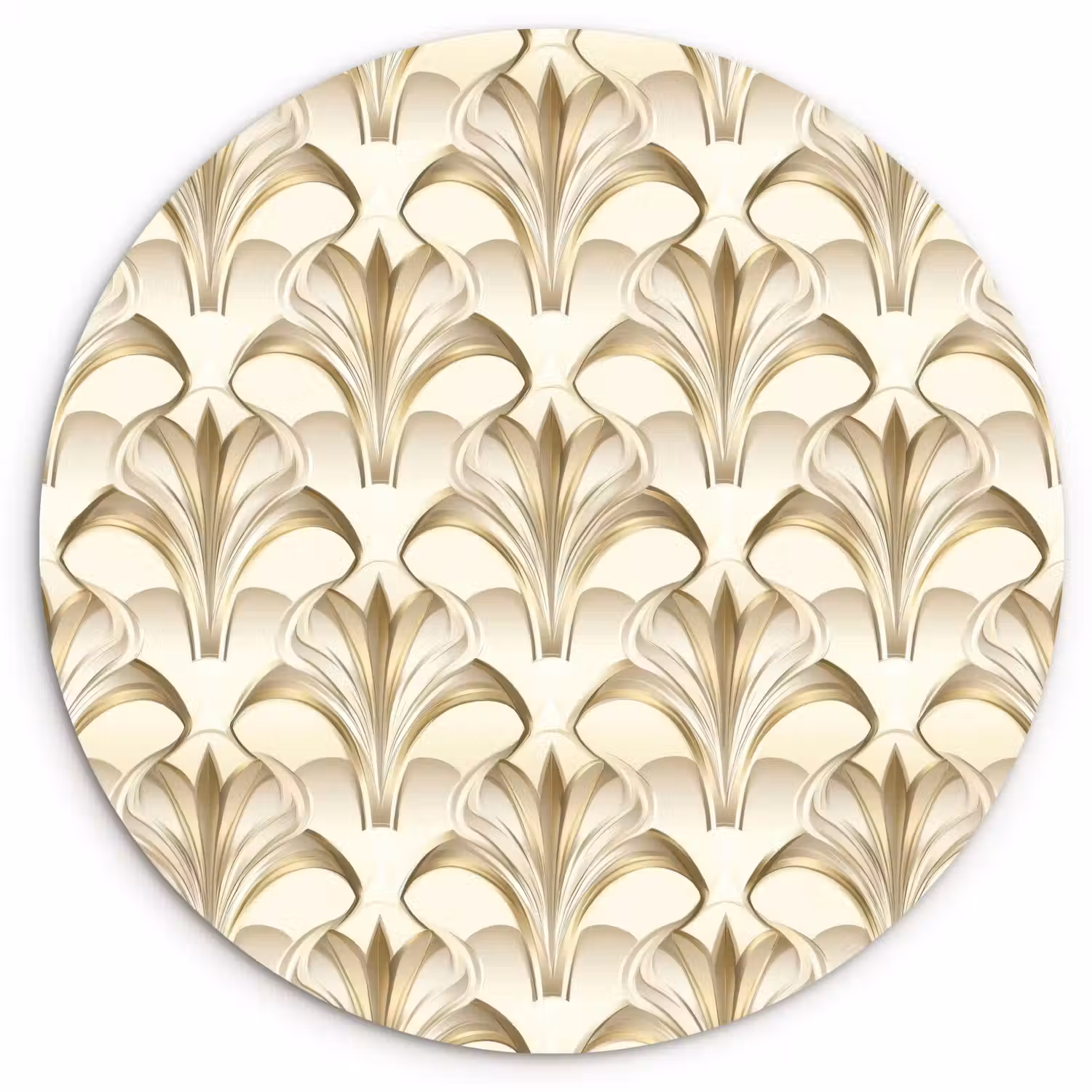 Ornament - Barok - Goud Wandcirkel kunststof plaat 5mm dik klein 188 -3d
