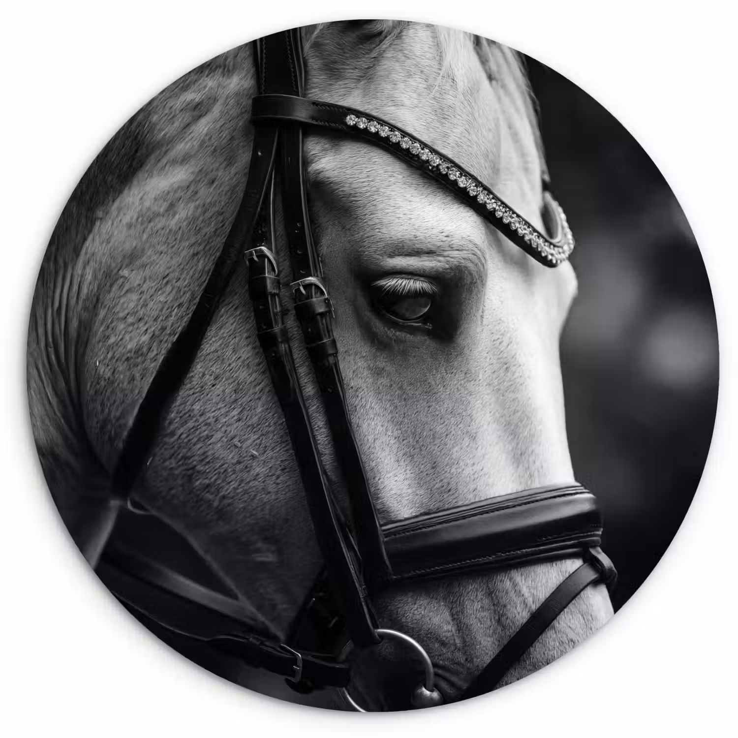 Paard - Schimmel - Portret Wandcirkel kunststof plaat 5mm dik klein -3d