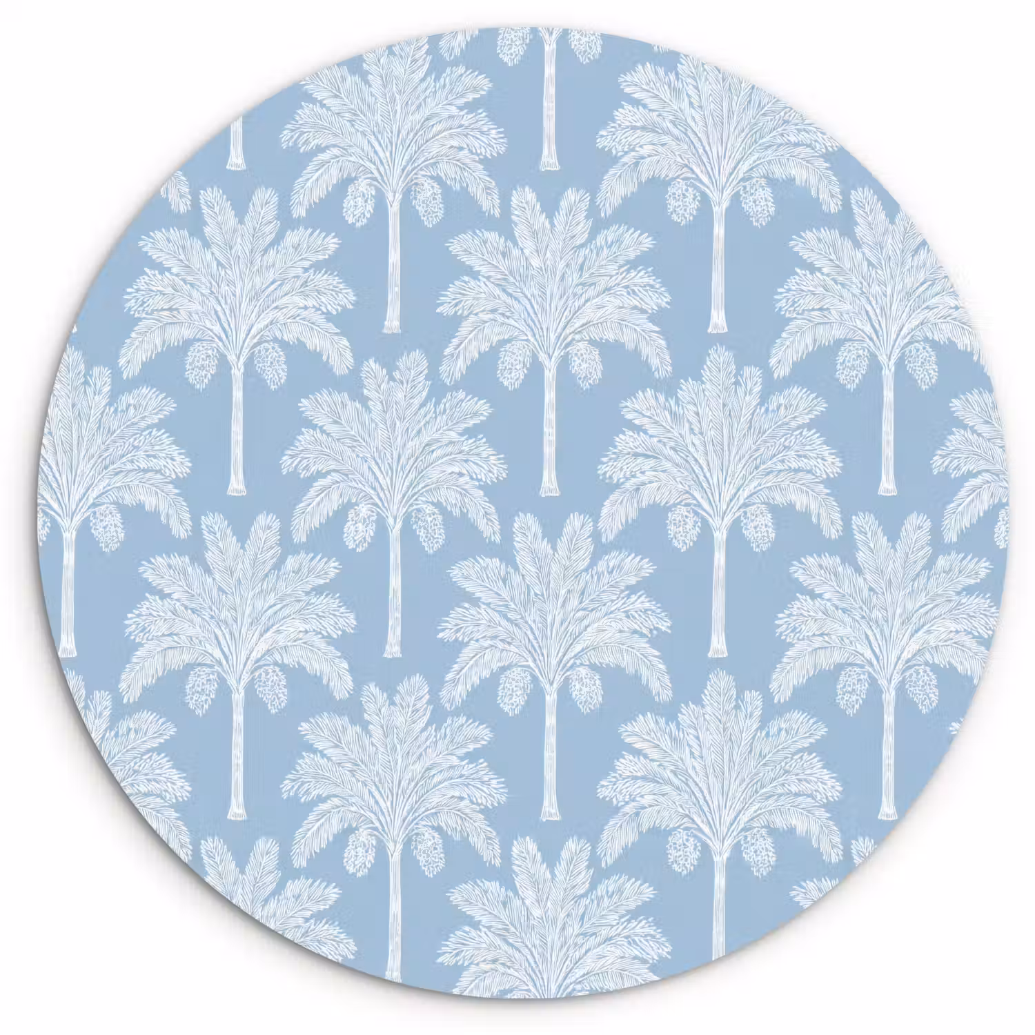 Palmboom - Modern - Blauw Wandcirkel kunststof plaat 5mm dik klein 188 -3d