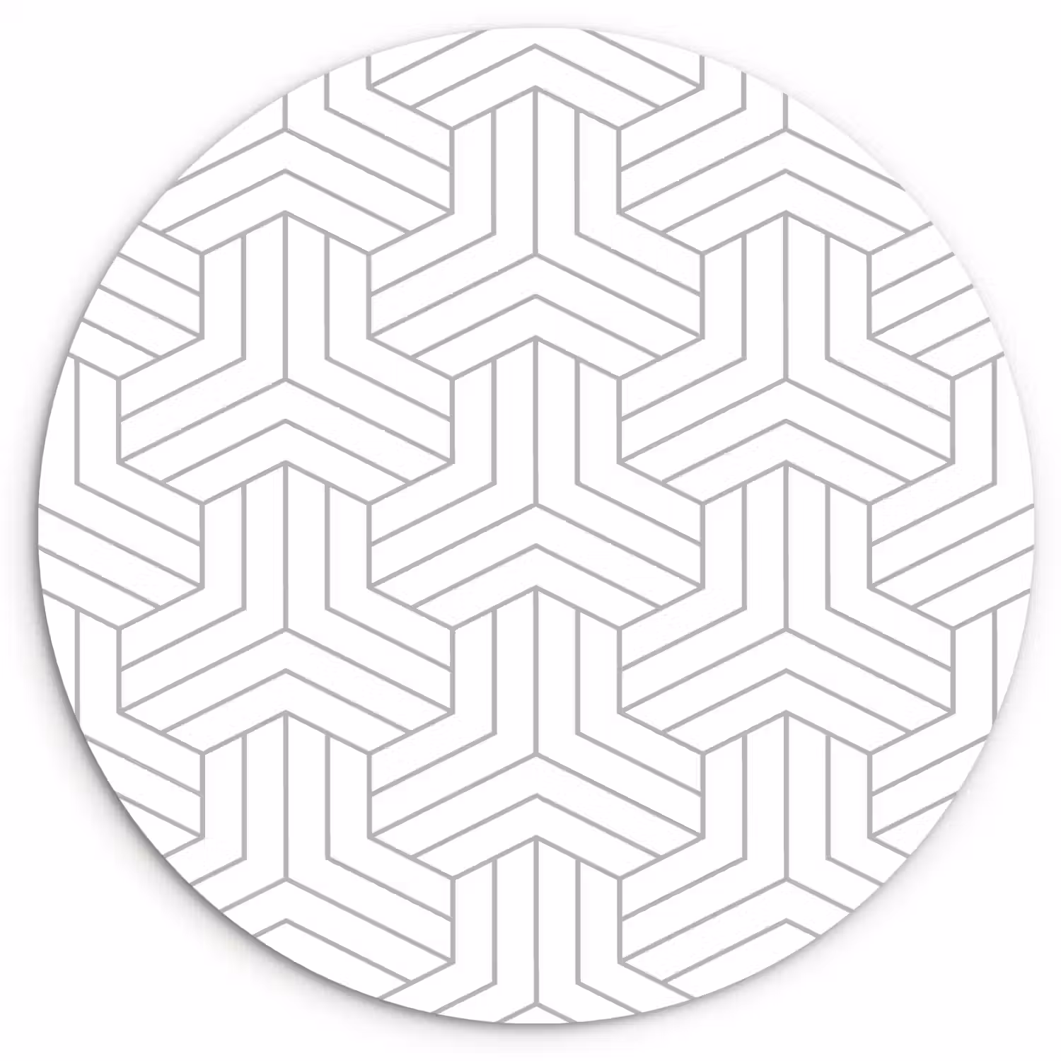 Patronen - Abstract - Zwart - Wit - Geometrie Wandcirkel kunststof plaat 5mm dik klein 188 -3d