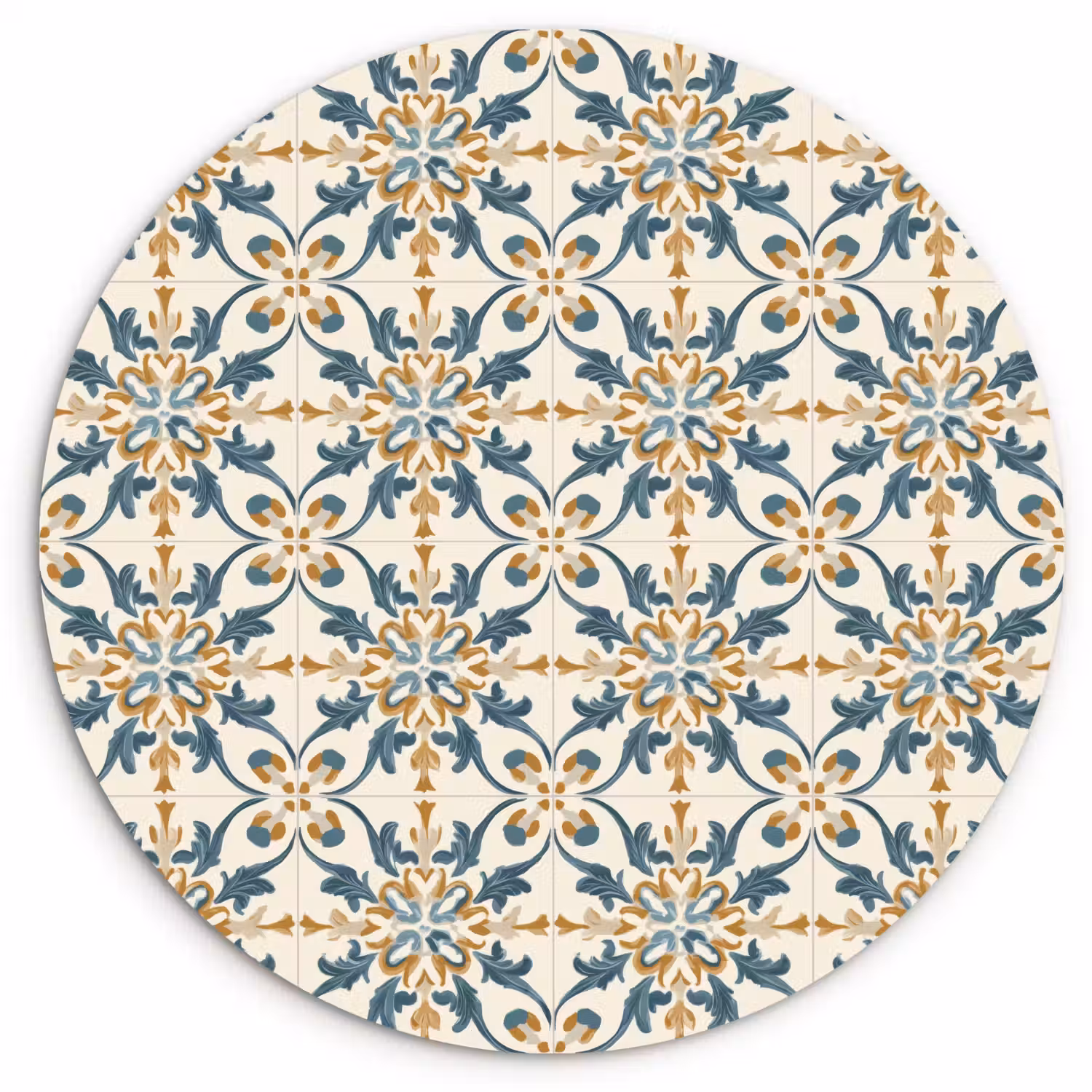 Patroon - Klassiek - Kleurrijk Wandcirkel kunststof plaat 5mm dik klein 188 -3d