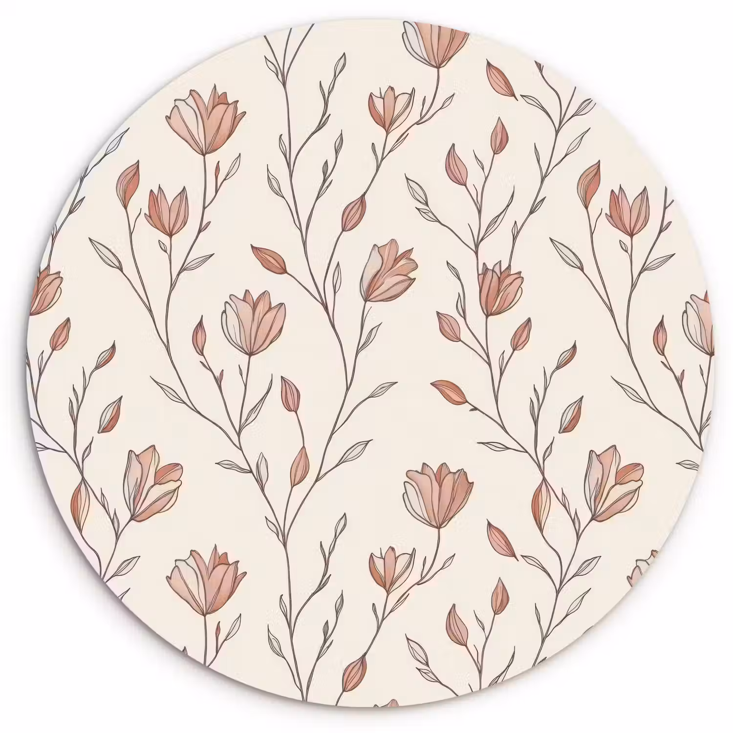Patroon - Klassiek - Roze Wandcirkel kunststof plaat 5mm dik klein 188 -3d