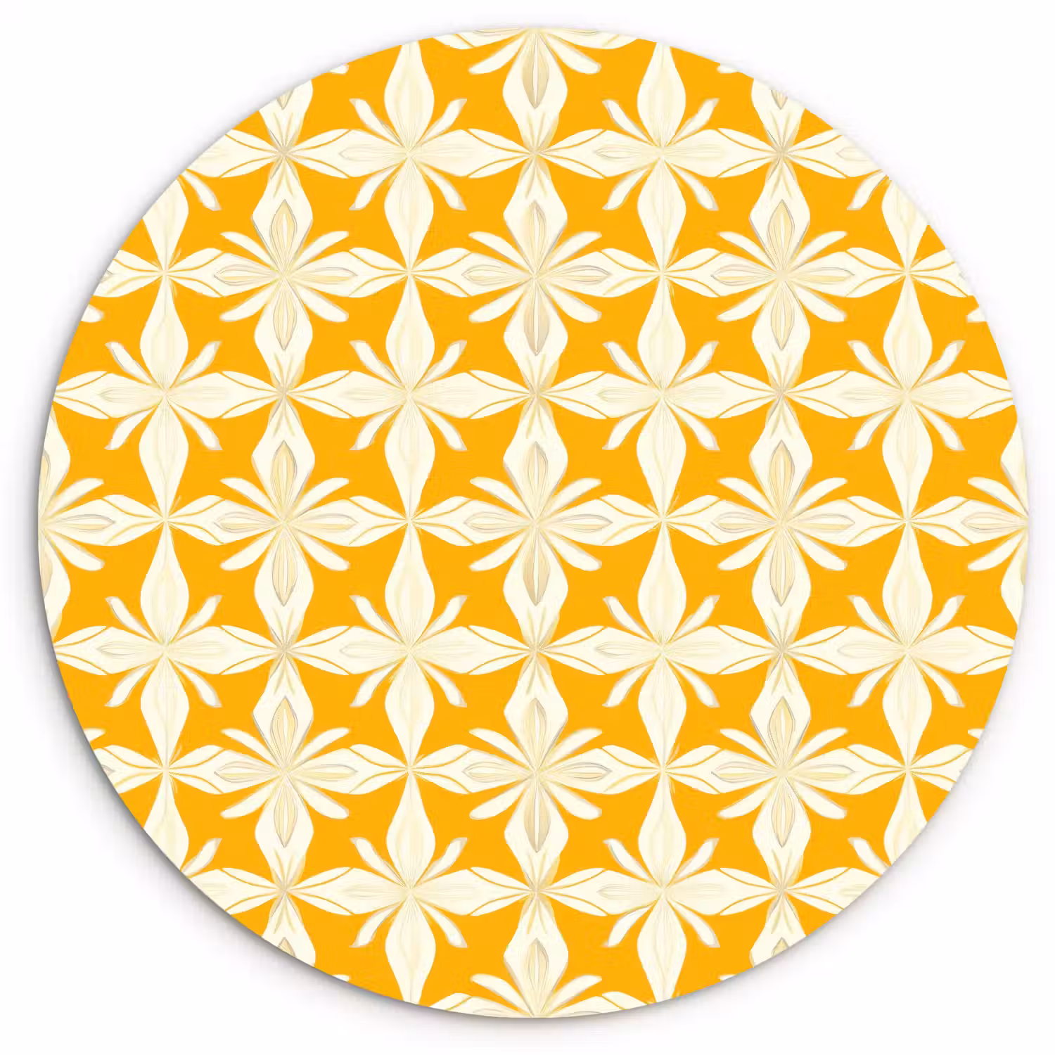 Patroon - Retro - Geel Wandcirkel kunststof plaat 5mm dik klein 188 -3d