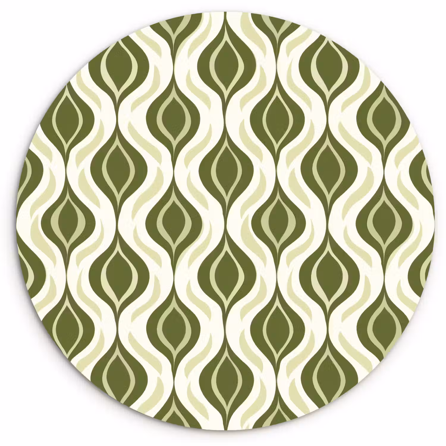 Patroon - Retro - Groen Wandcirkel kunststof plaat 5mm dik klein 188 -3d