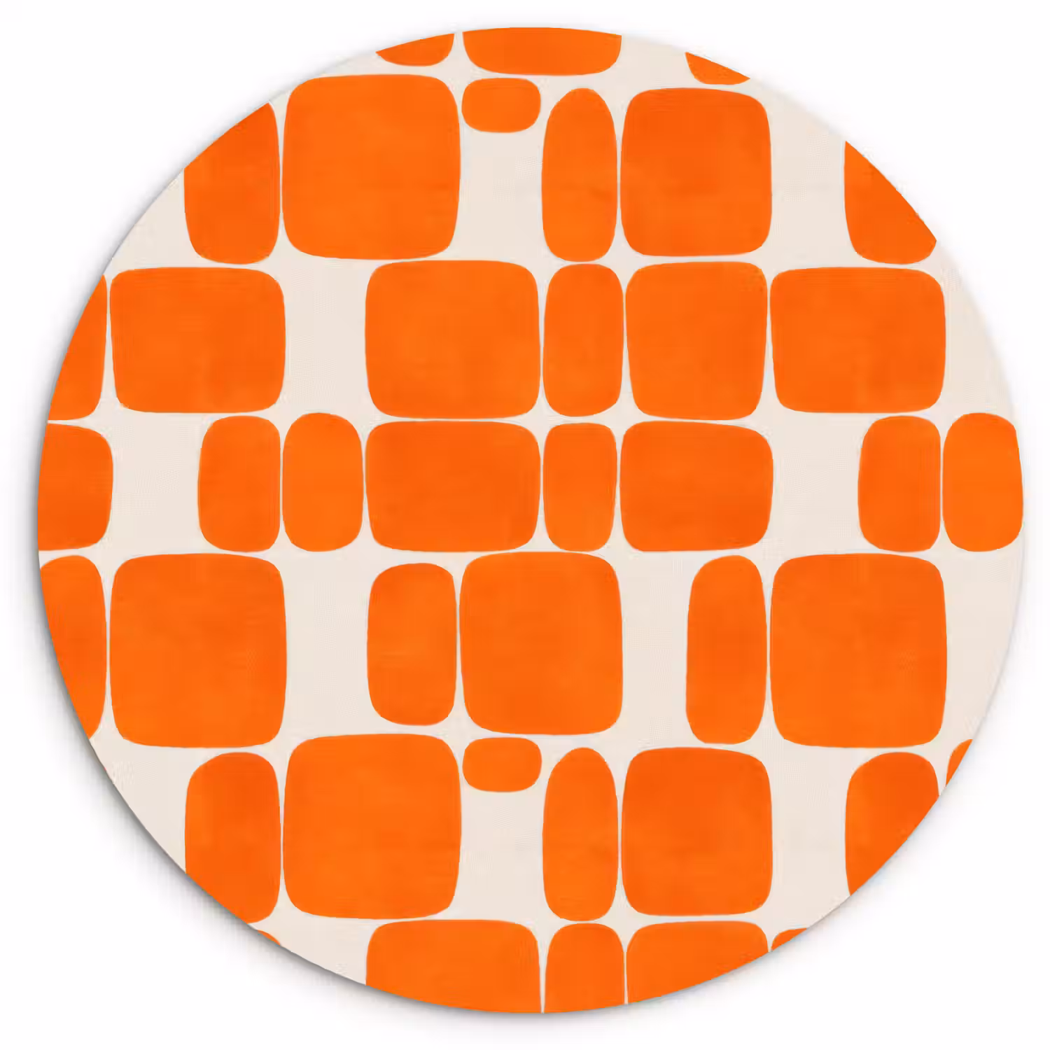 Patroon - Retro - Oranje Wandcirkel kunststof plaat 5mm dik klein 188 -3d