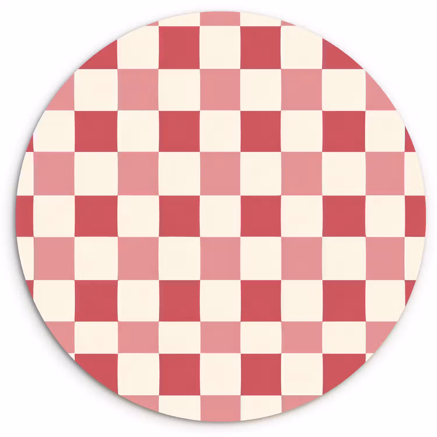 Patroon - Schaak - Roze Wandcirkel kunststof plaat 5mm dik klein 188 -3d