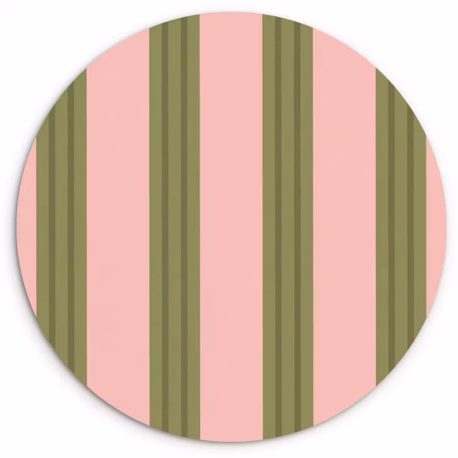 Patroon - Strepen - Abstract - Roze - Groen Wandcirkel kunststof plaat 5mm dik klein -3d