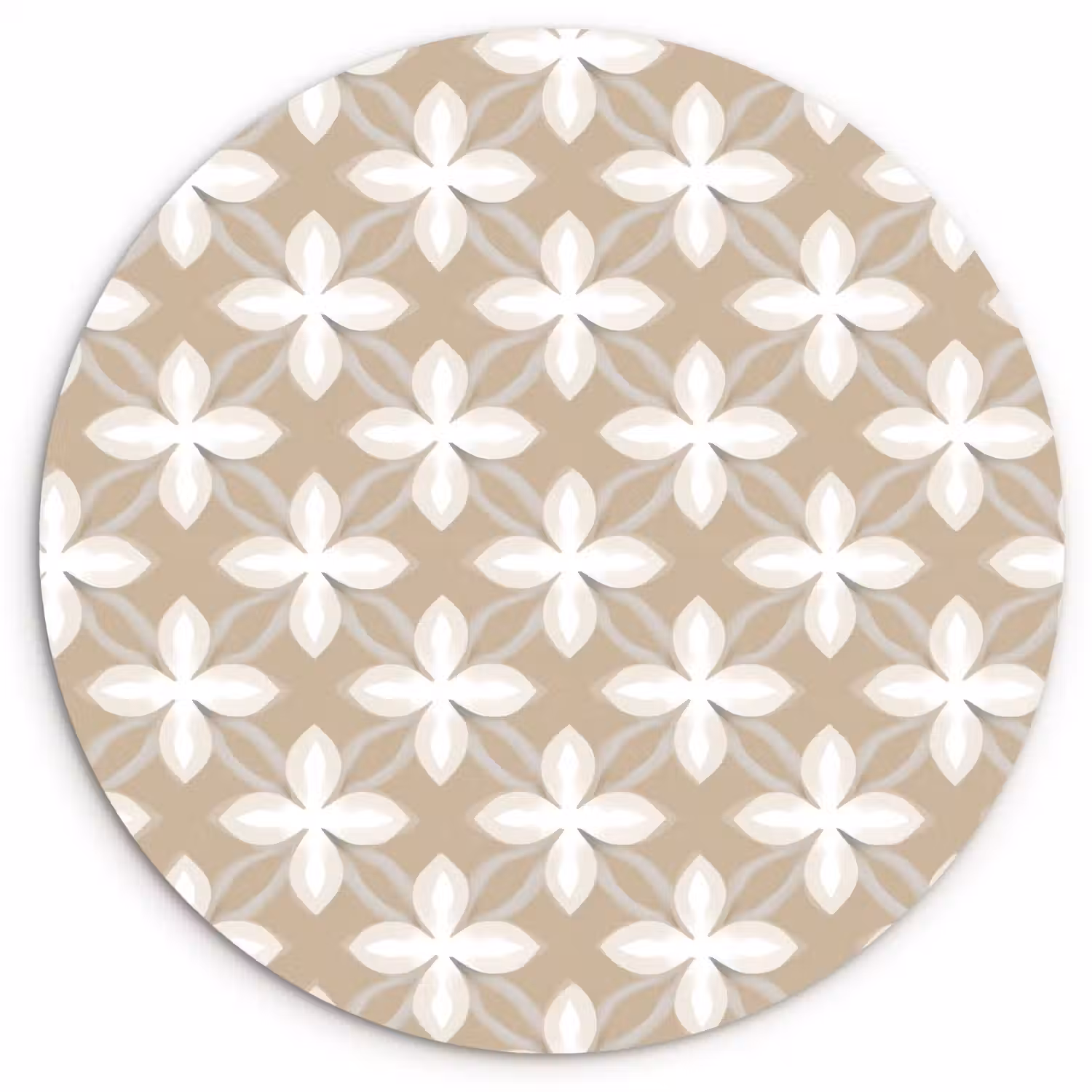 Patroon - Symmetrisch - Beige Wandcirkel kunststof plaat 5mm dik klein 188 -3d