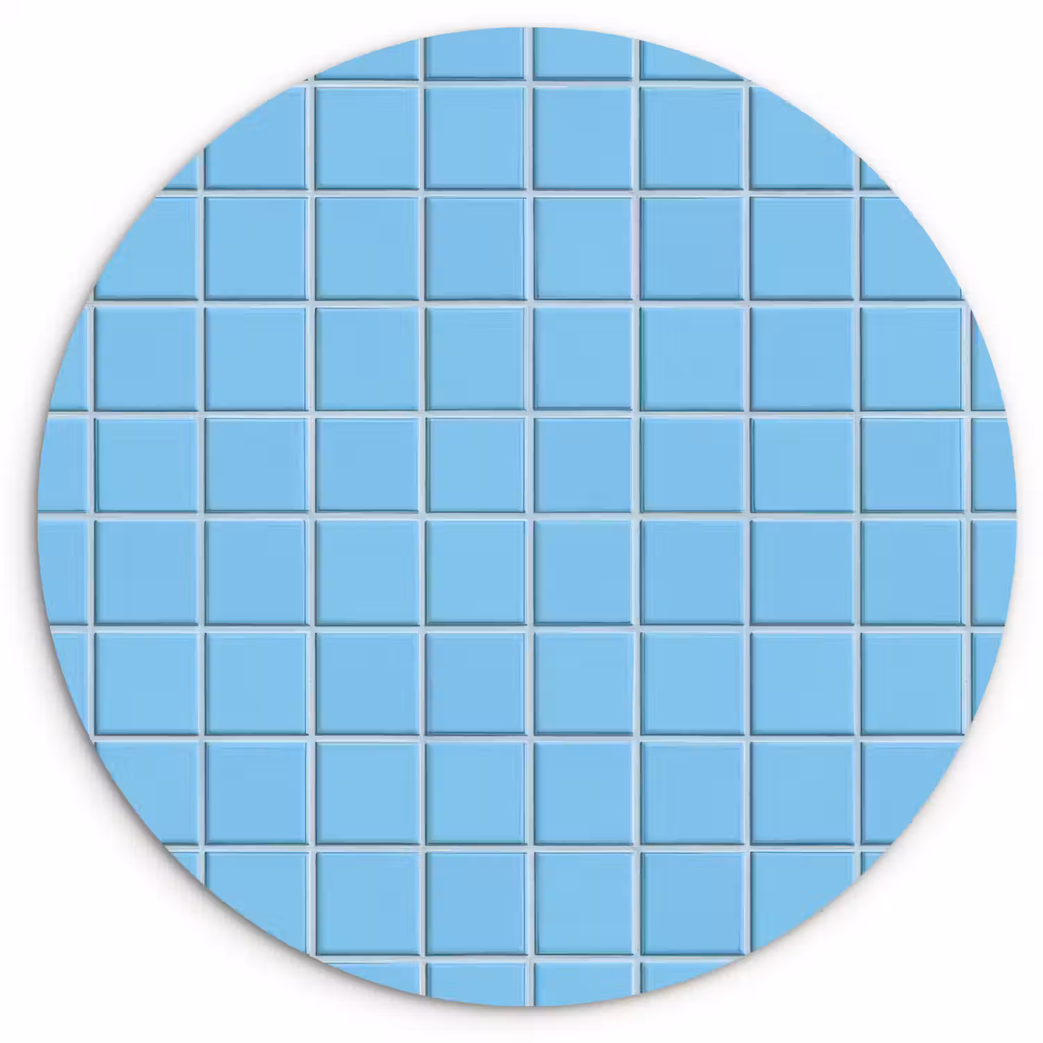 Patroon - Tegel - Pastel - Blauw Wandcirkel kunststof plaat 5mm dik klein 188 -3d