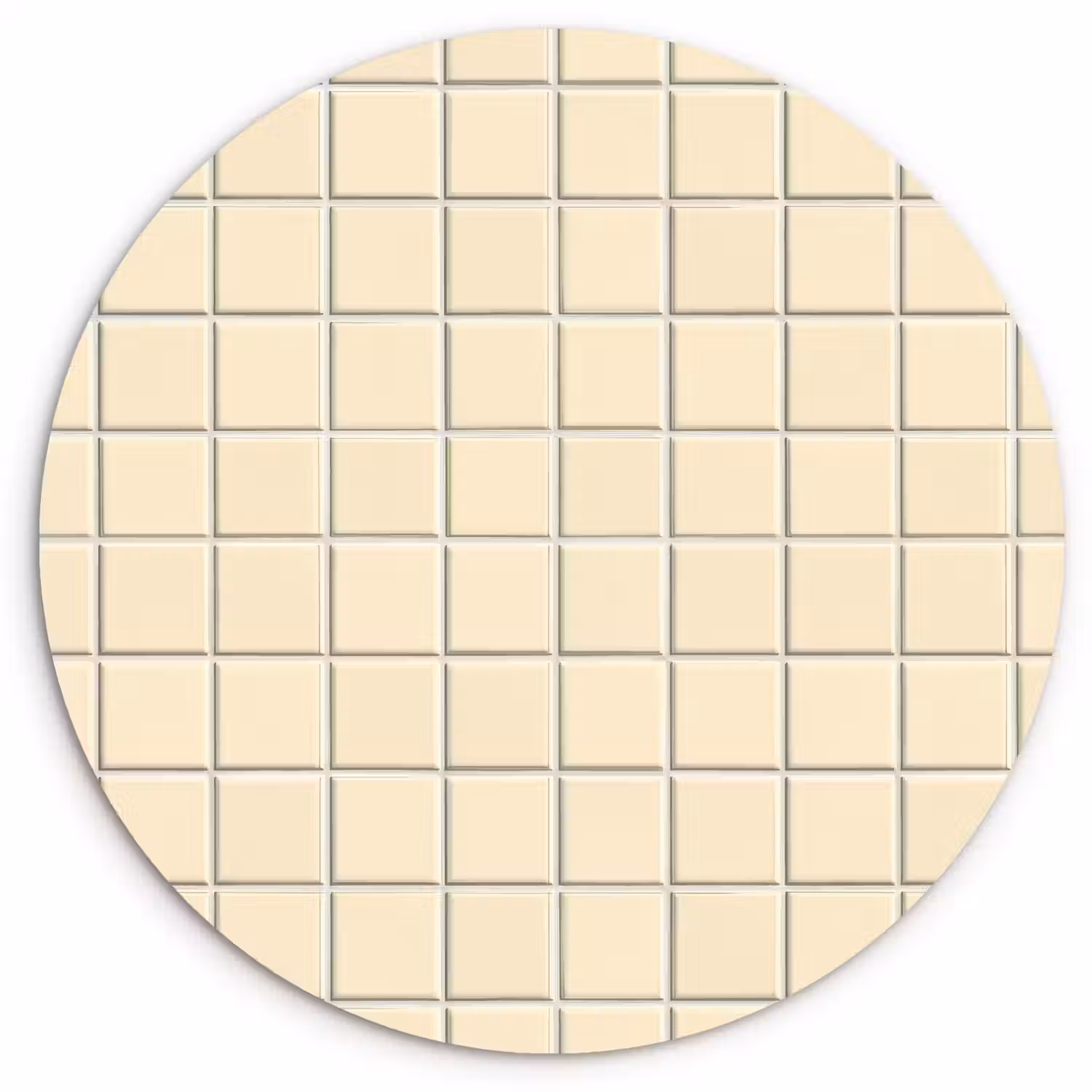 Patroon - Tegels - Gebroken - Wit Wandcirkel kunststof plaat 5mm dik klein 188 -3d