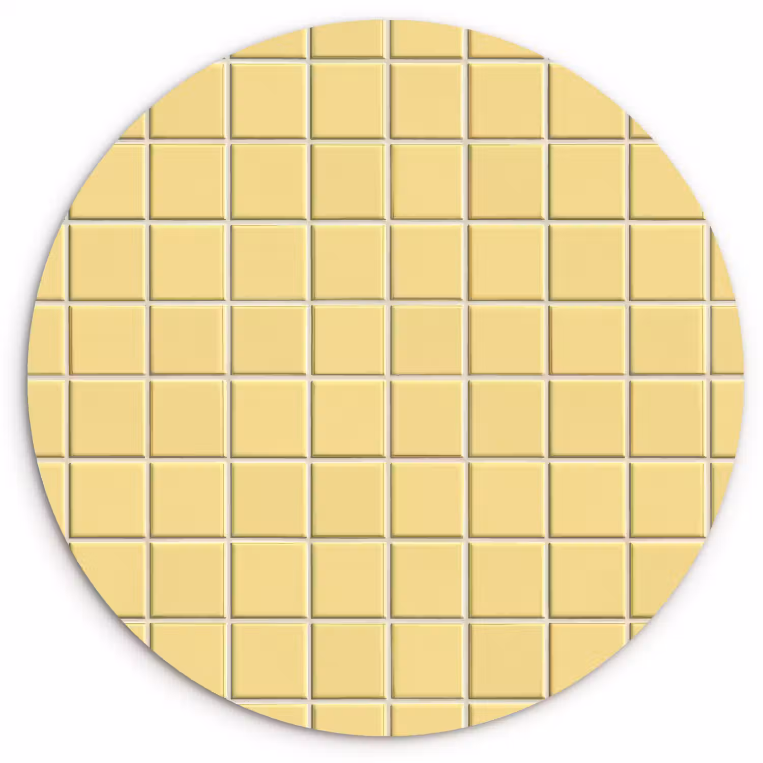 Patroon - Tegels - Geel Wandcirkel kunststof plaat 5mm dik klein 188 -3d