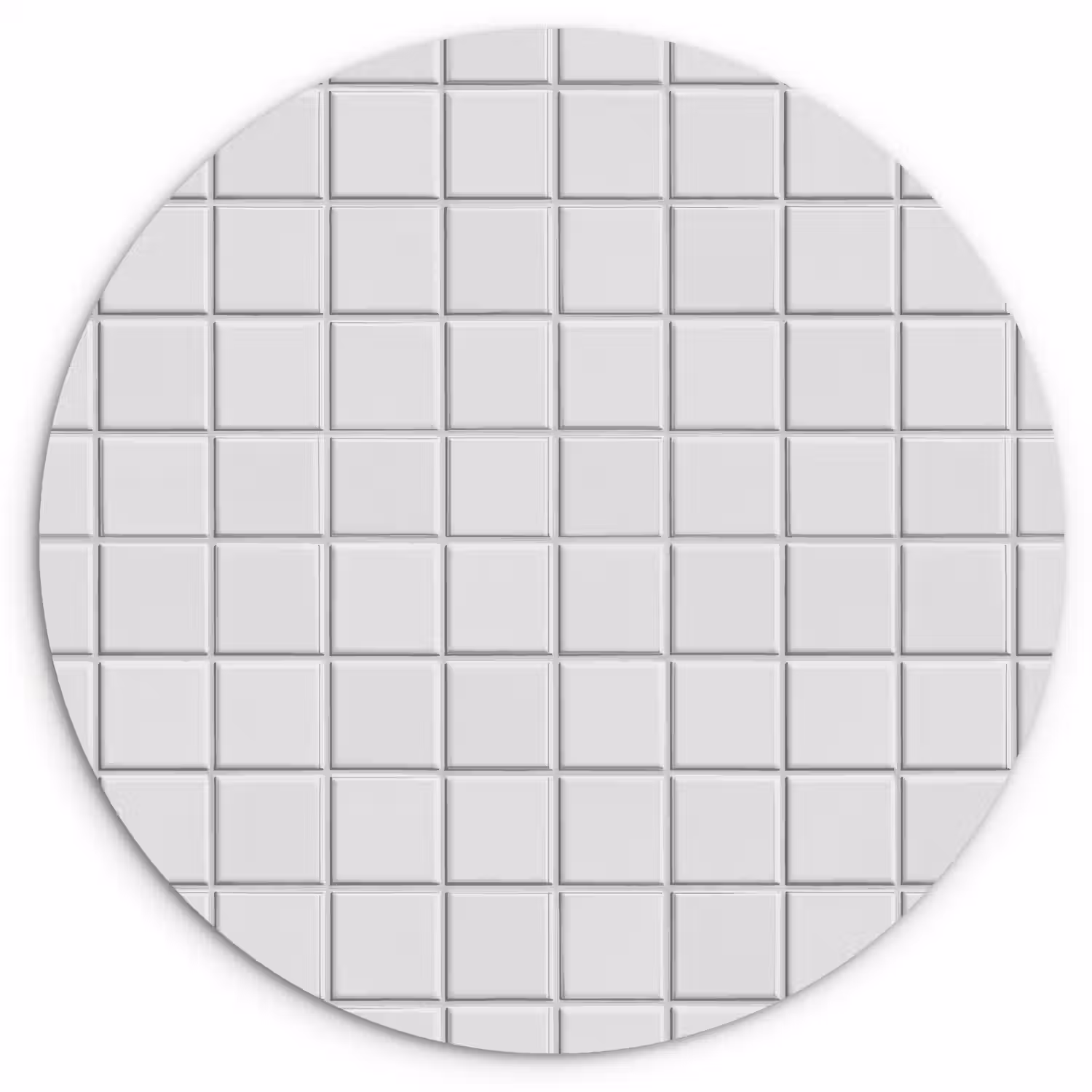 Patroon - Tegels - Grijs - Wit Wandcirkel kunststof plaat 5mm dik klein 188 -3d