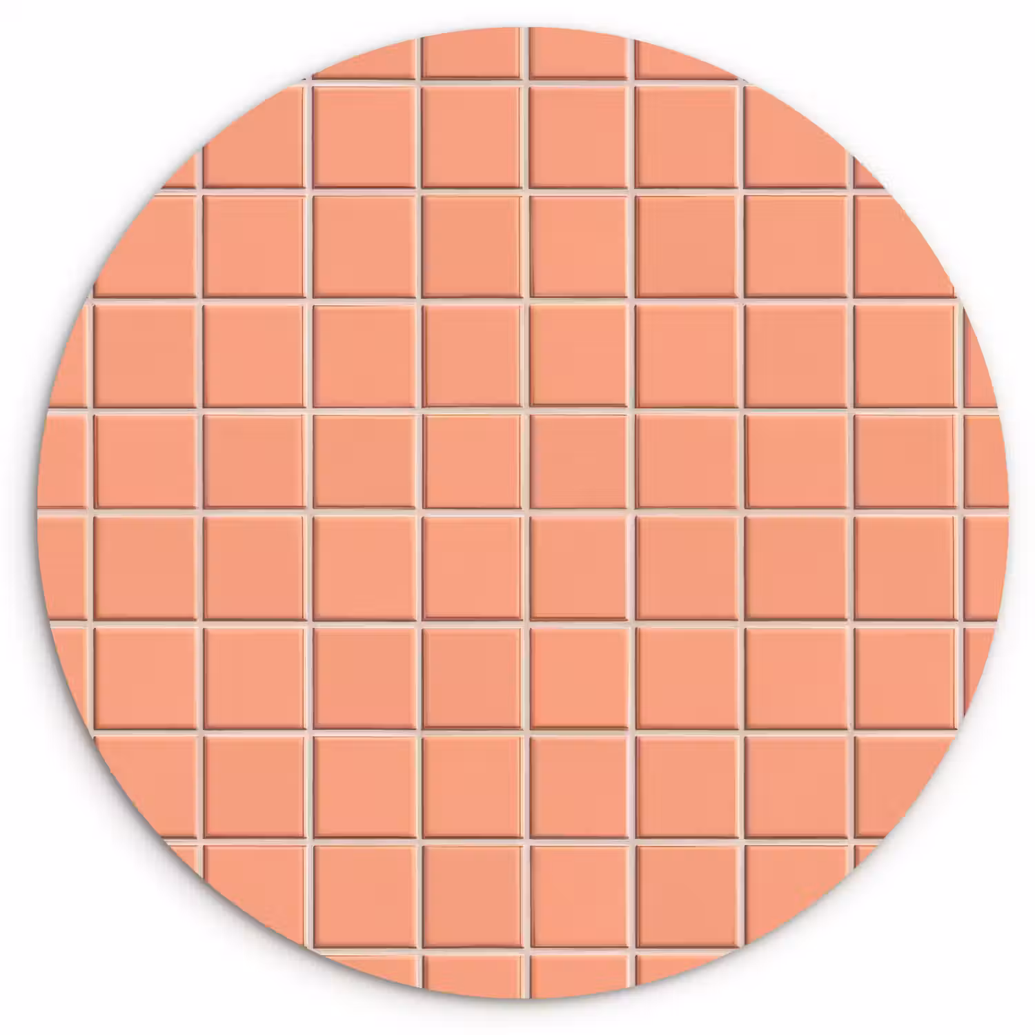 Patroon - Tegels - Perzik Wandcirkel kunststof plaat 5mm dik klein 188 -3d