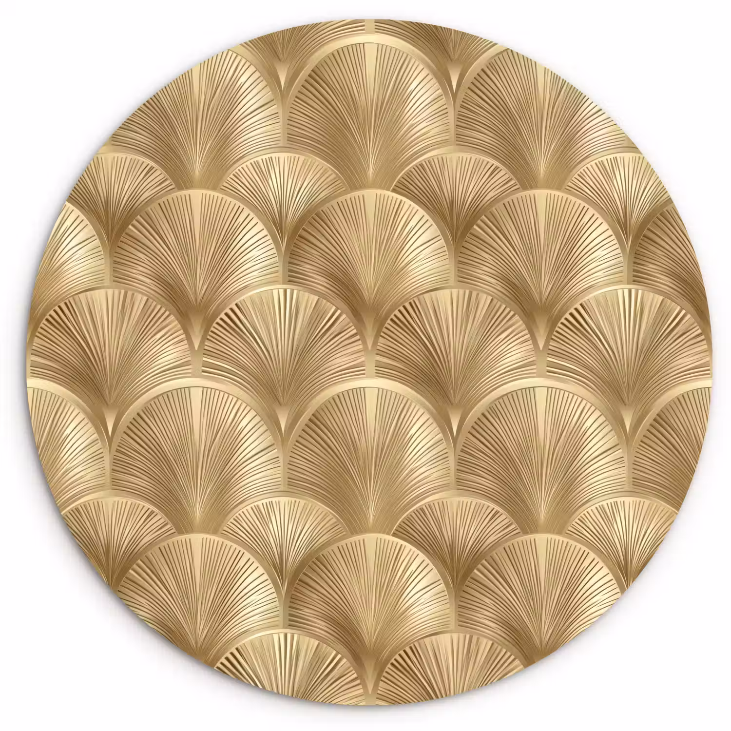 Patroon - Waaier - Goud Wandcirkel kunststof plaat 5mm dik klein 188 -3d