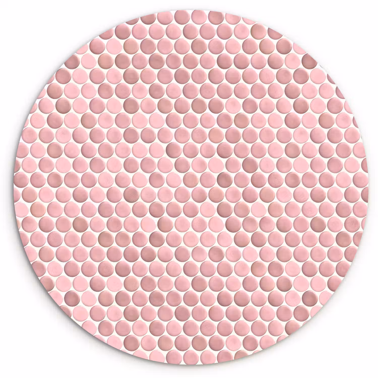 Penny - Mozaïek - Lichtroze Wandcirkel kunststof plaat 5mm dik klein 188 -3d