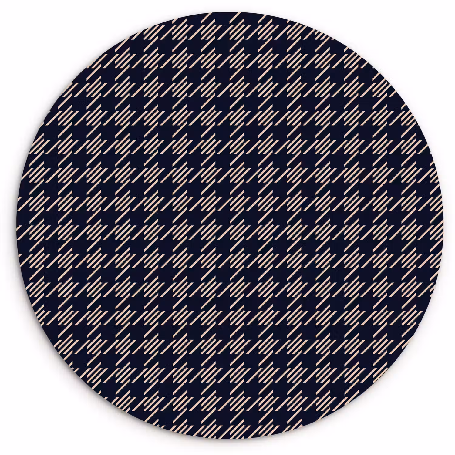 Plaid - Patroon - Ruit - Blauw Wandcirkel kunststof plaat 5mm dik klein 188 -3d