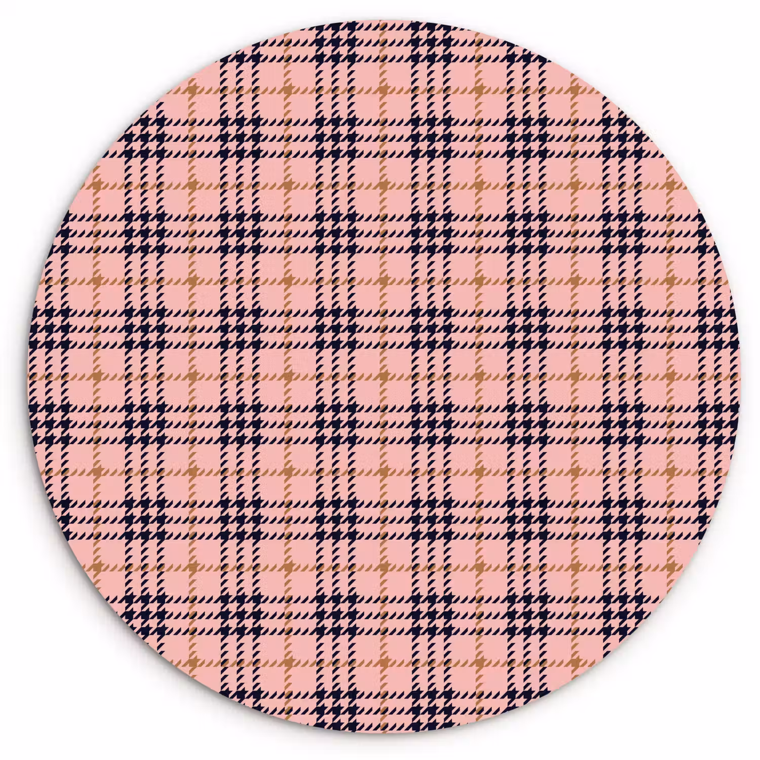 Plaid - Patroon - Schotse - Roze Wandcirkel kunststof plaat 5mm dik klein 188 -3d
