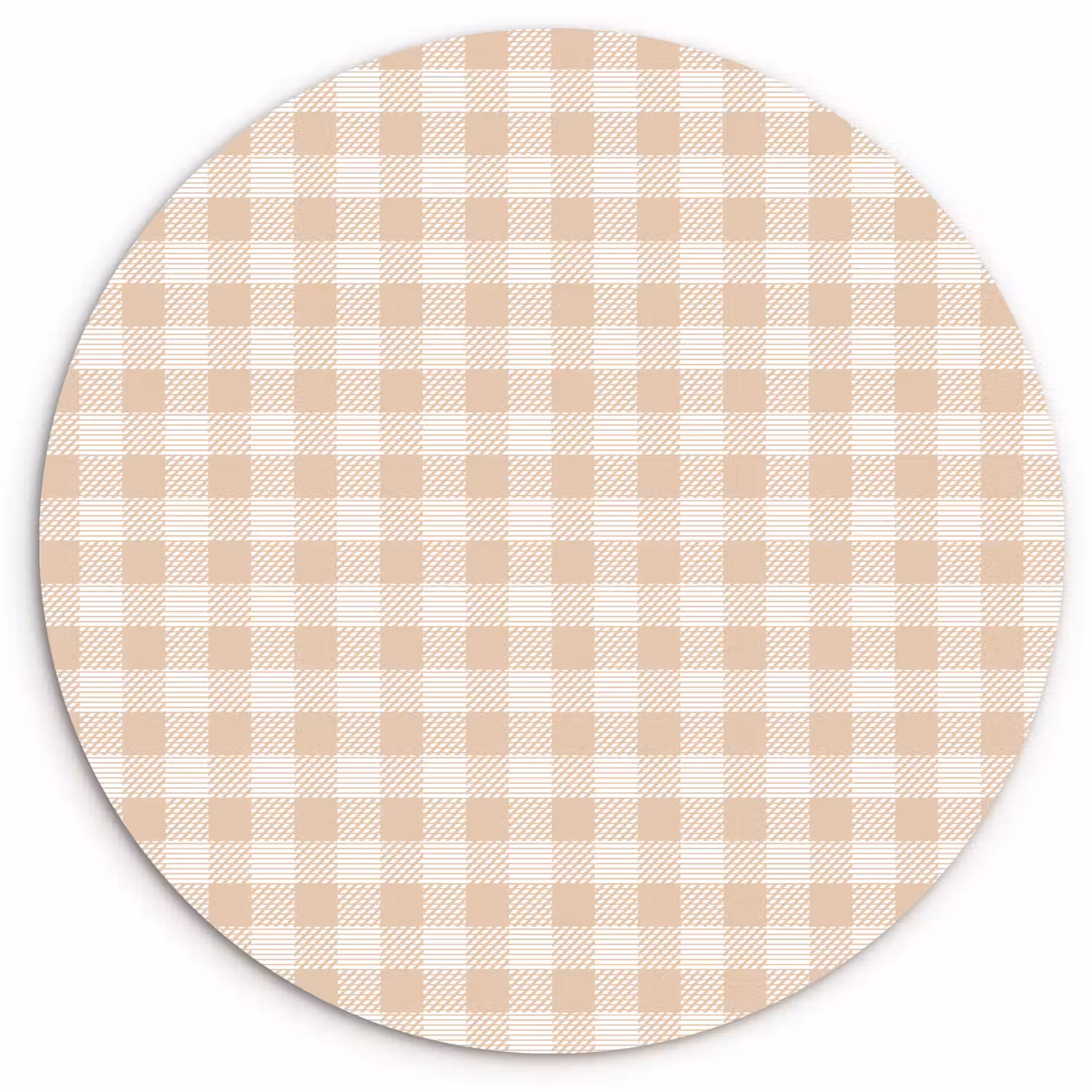 Plaid - Patroon - Vierkant - Beige Wandcirkel kunststof plaat 5mm dik klein 188 -3d