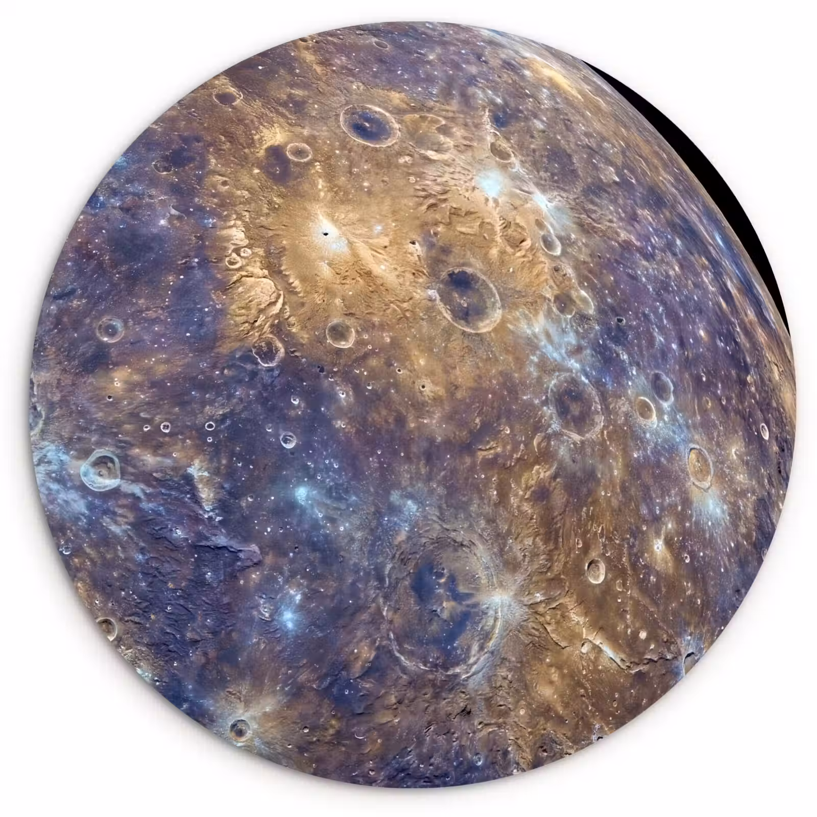 Muurcirkel - Planeet - Kraters - Ruimte - Planeet - Kraters - Ruimte Wandcirkel kunststof plaat 5mm dik klein