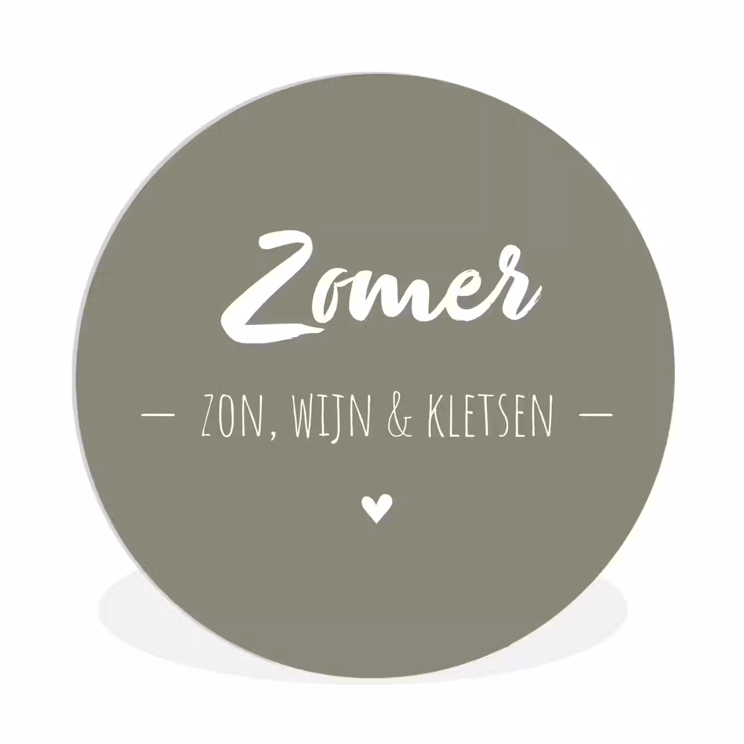 Quotes - Zomer, zon, wijn & kletsen - Tekst - Zomer Wandcirkel kunststof plaat 5mm dik klein -3d