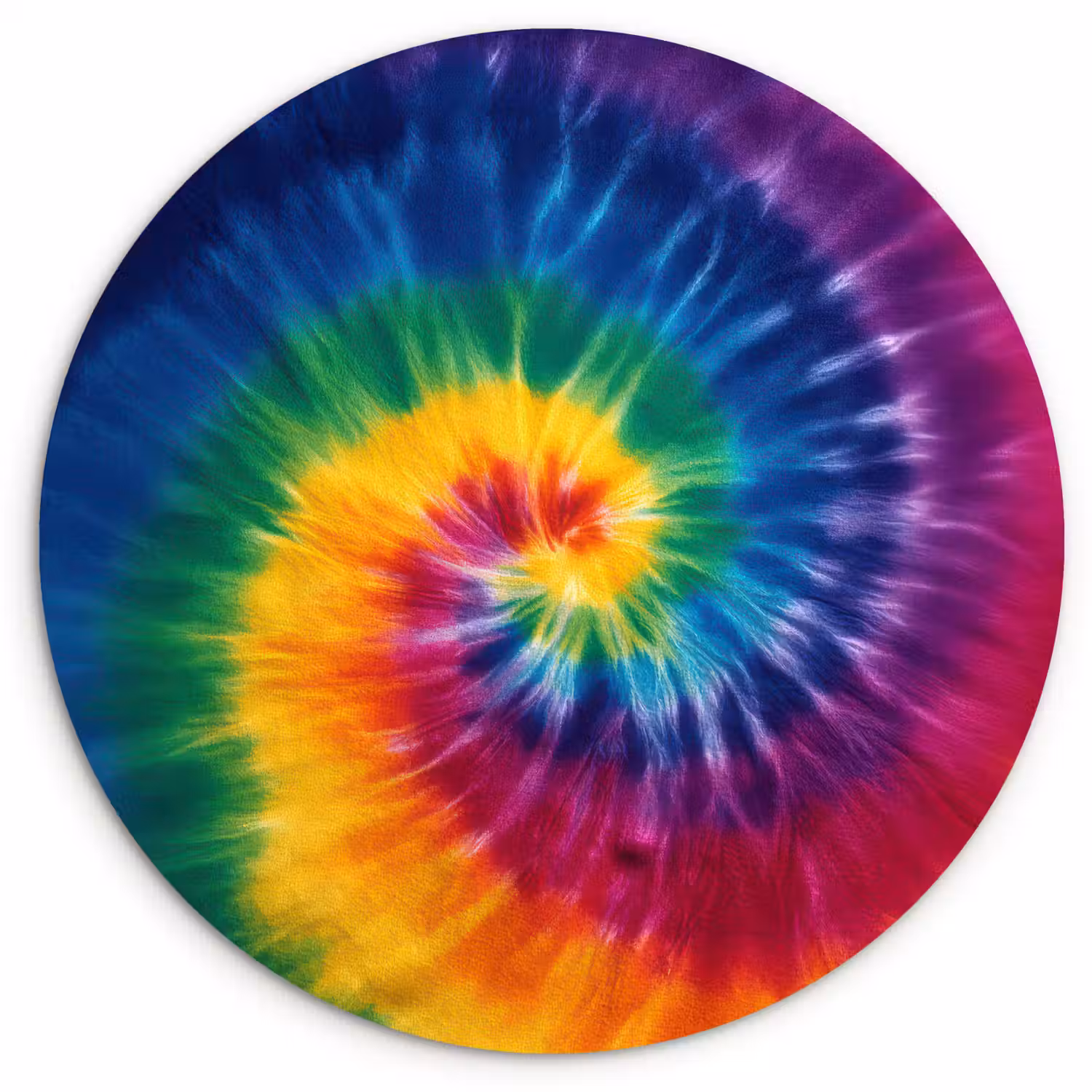 Regenboogkleuren - Spiraal - Kleurrijk Wandcirkel kunststof plaat 5mm dik klein -3d