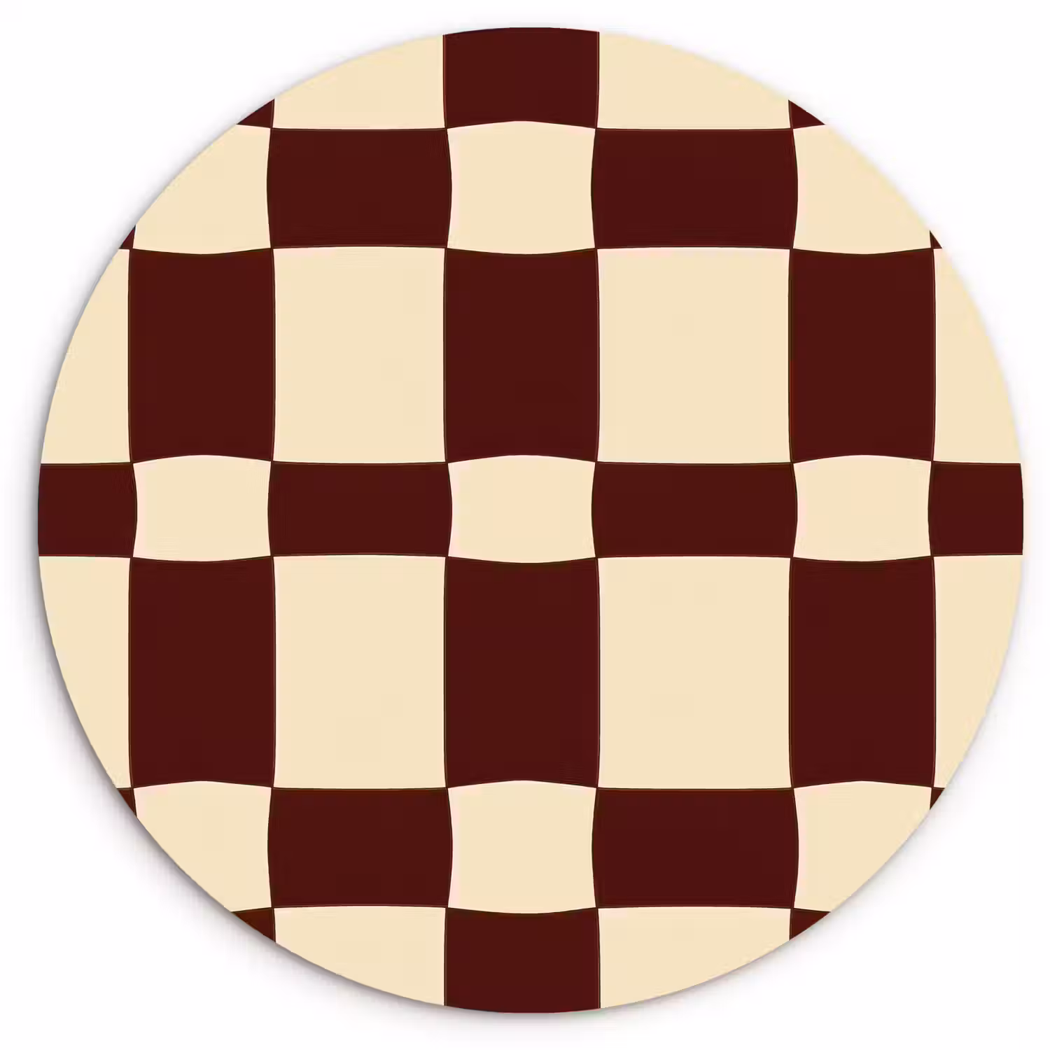 Retro - Patroon - Bruin Wandcirkel kunststof plaat 5mm dik klein 188 -3d