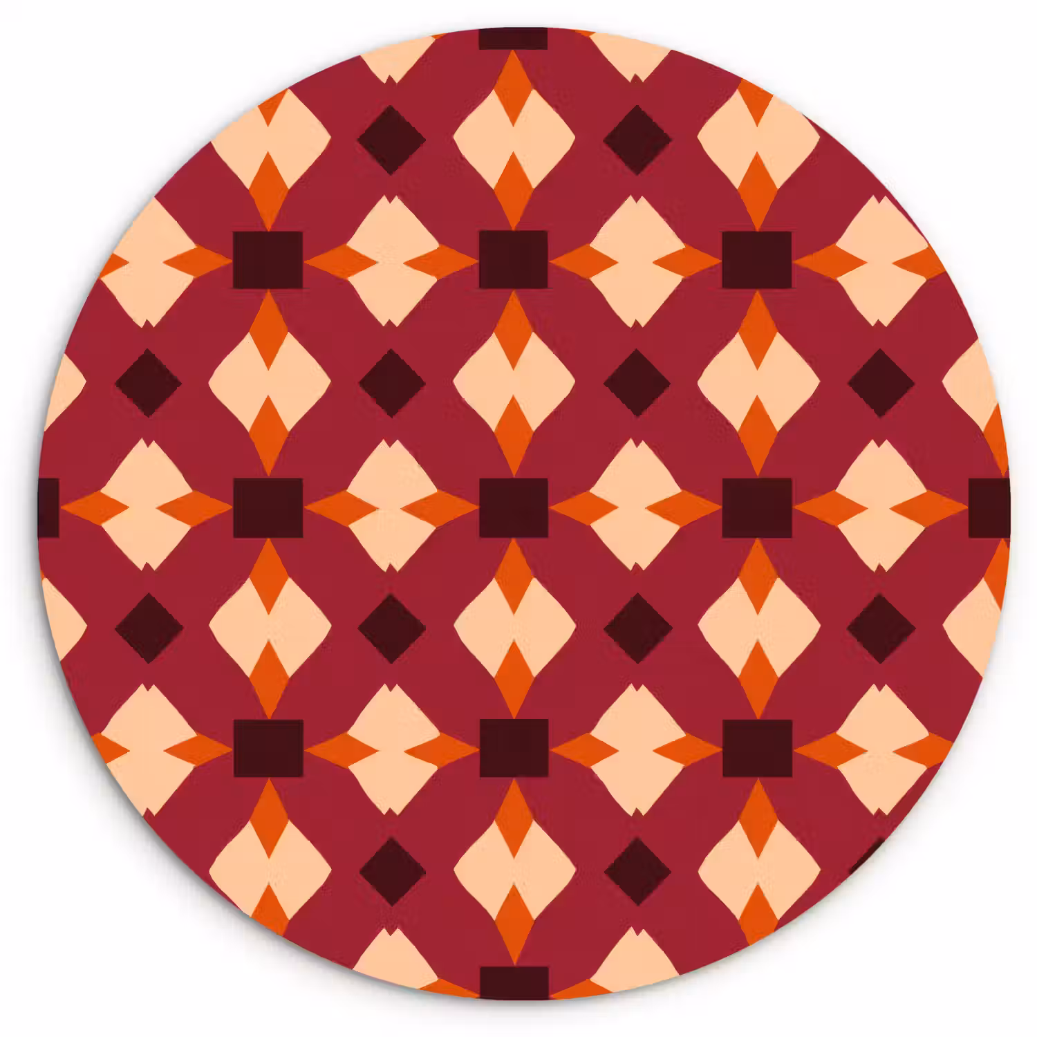 Retro - Patroon - Kleurrijk Wandcirkel kunststof plaat 5mm dik klein 188 -3d