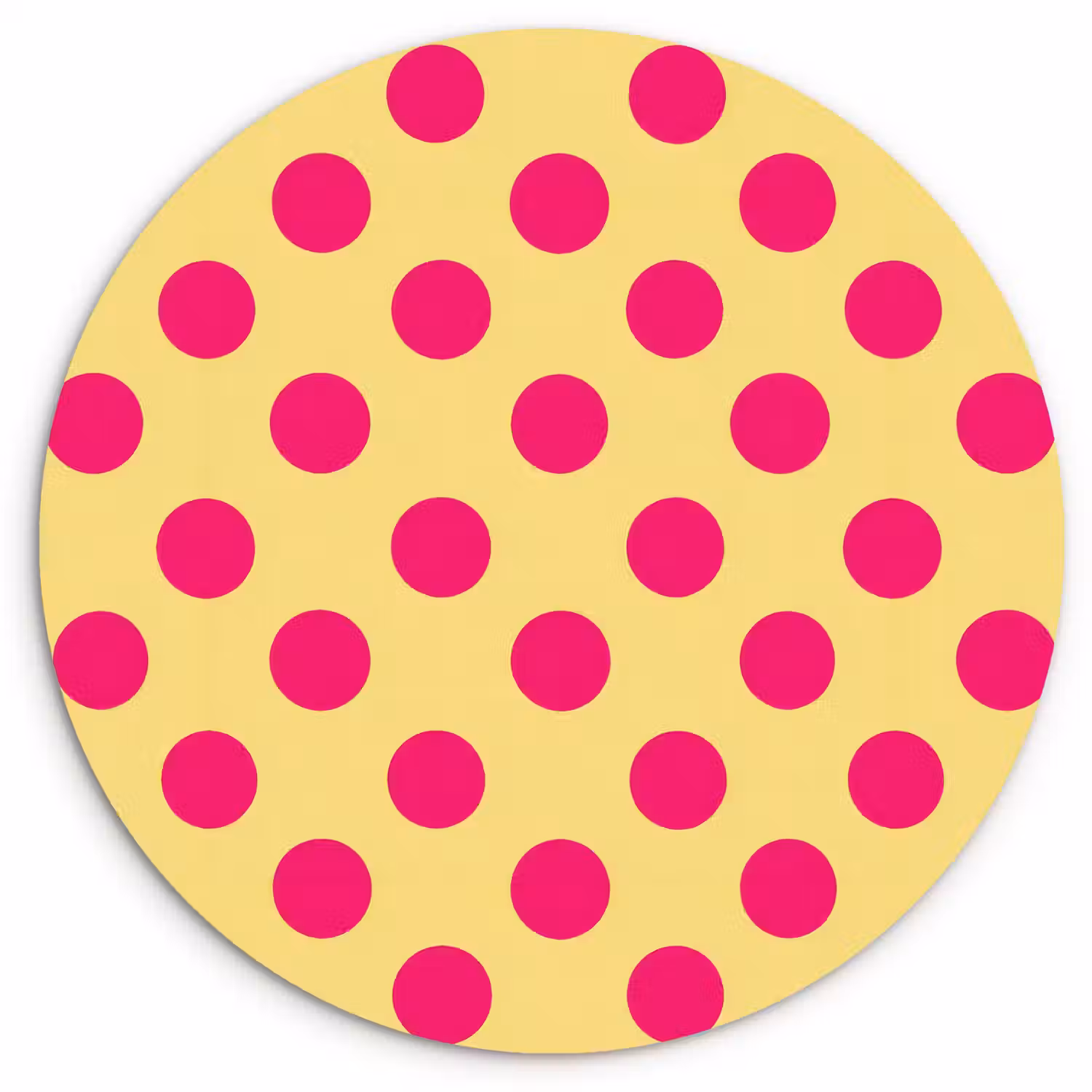Roze - Stippen - Geel Wandcirkel kunststof plaat 5mm dik klein 188 -3d