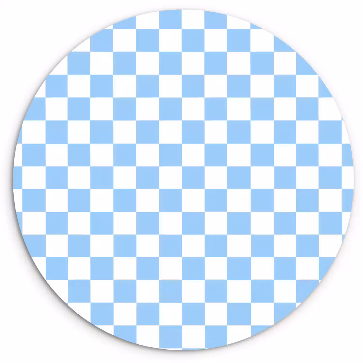 Schaakbord - Klassiek - Blauw Wandcirkel kunststof plaat 5mm dik klein 188 -3d