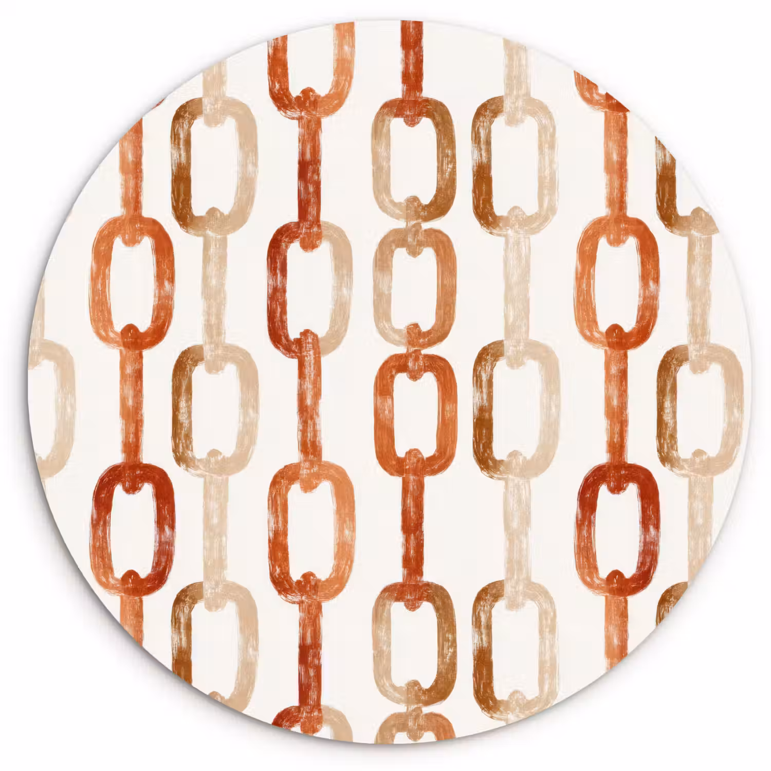 Schakels - Patroon - Aquarel - Terracotta Wandcirkel kunststof plaat 5mm dik klein 188 -3d