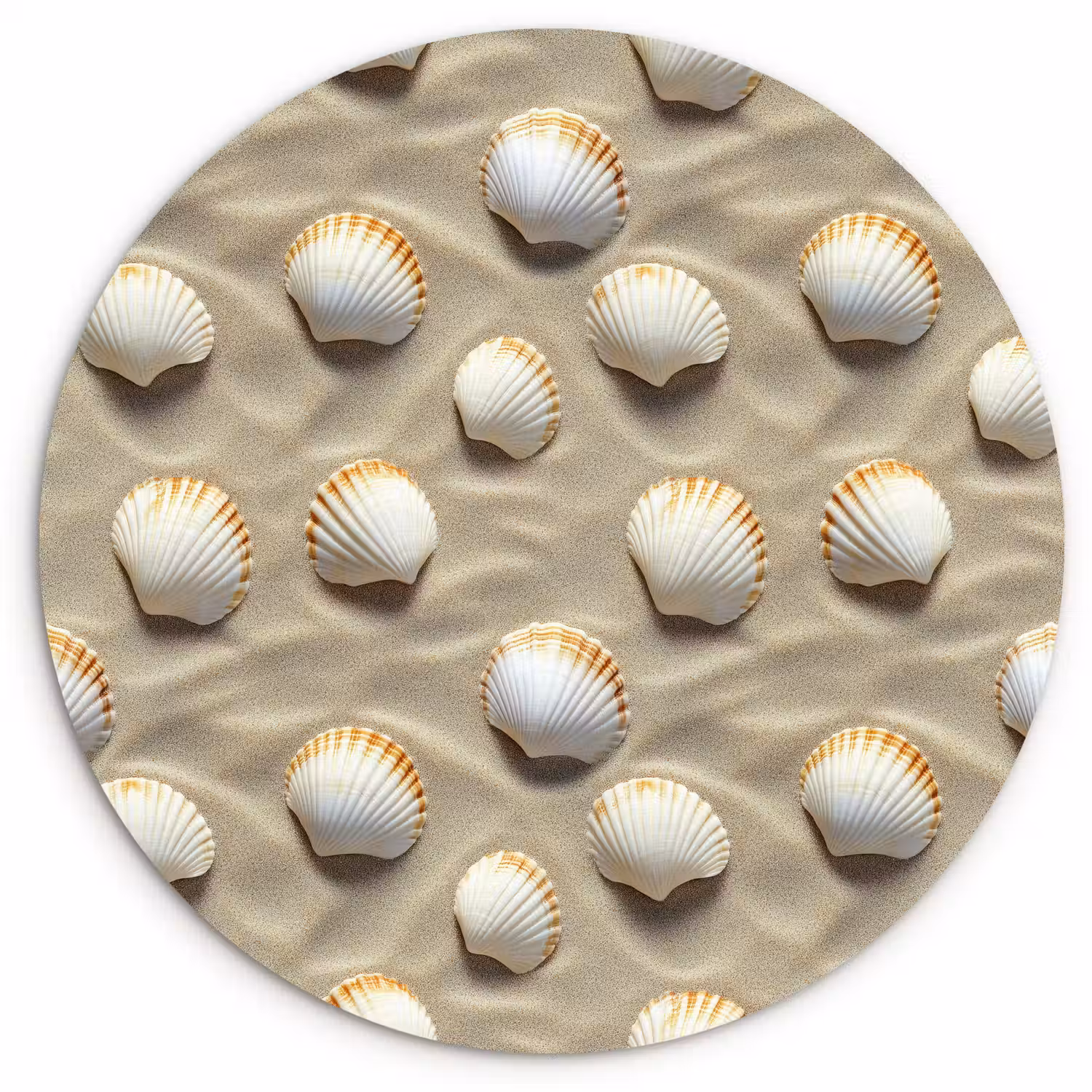 Schelpen - Zand - Maritiem Wandcirkel kunststof plaat 5mm dik klein 188 -3d