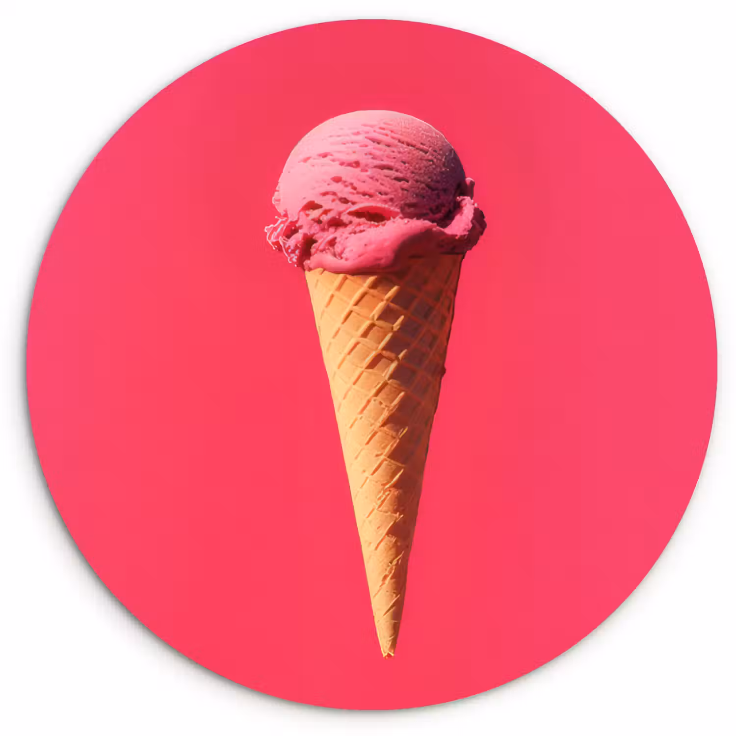 Schepijs - Roze - Hoorntje Wandcirkel kunststof plaat 5mm dik klein -3d