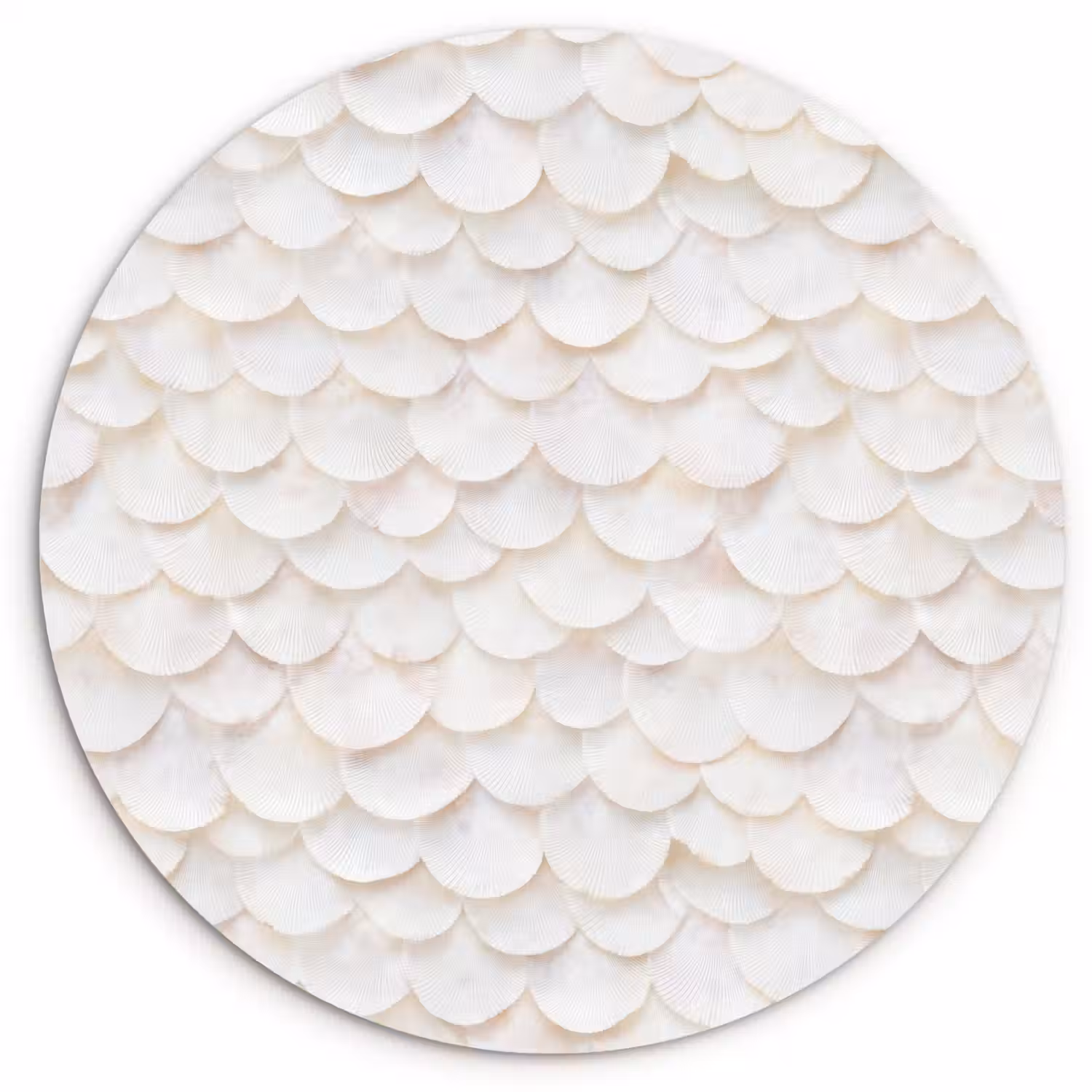 Schubben - Wit - Elegant Wandcirkel kunststof plaat 5mm dik klein 188 -3d