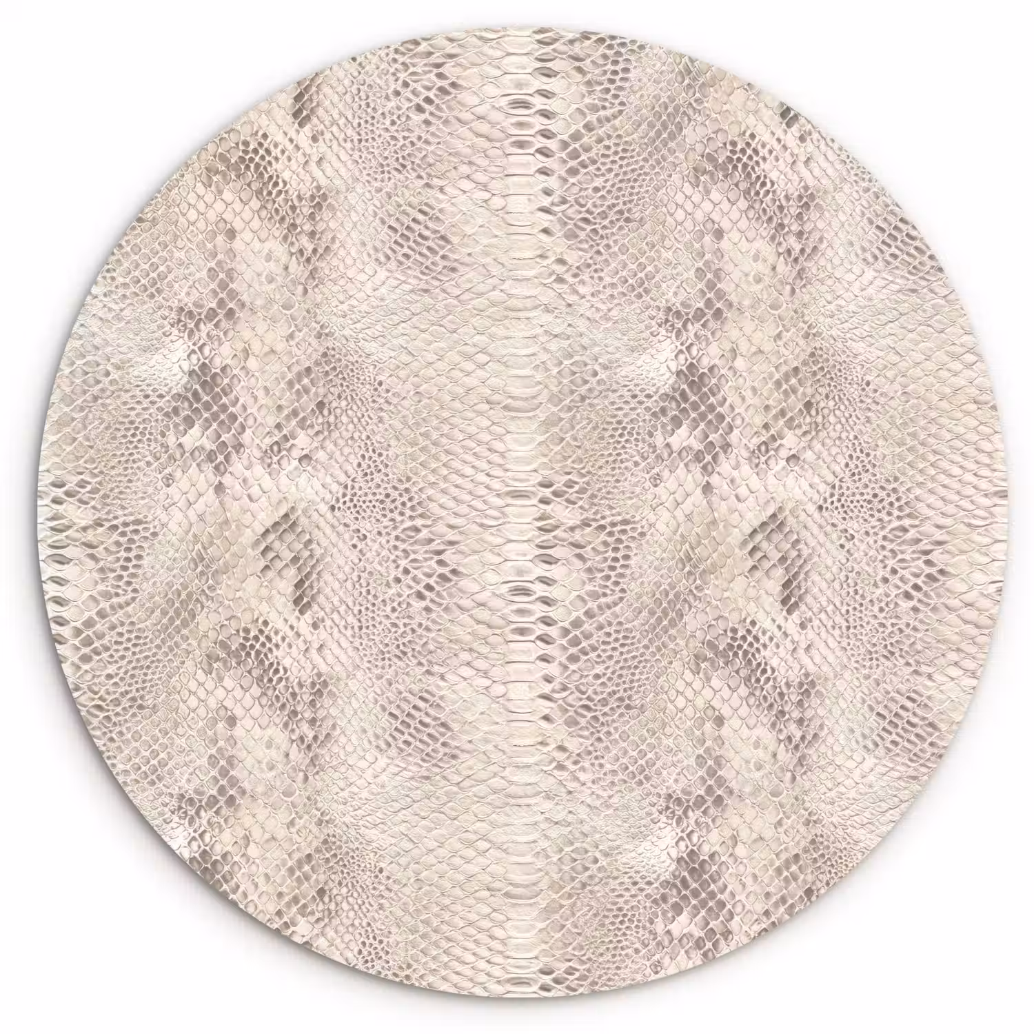 Slang - Patroon - Beige Wandcirkel kunststof plaat 5mm dik klein 188 -3d