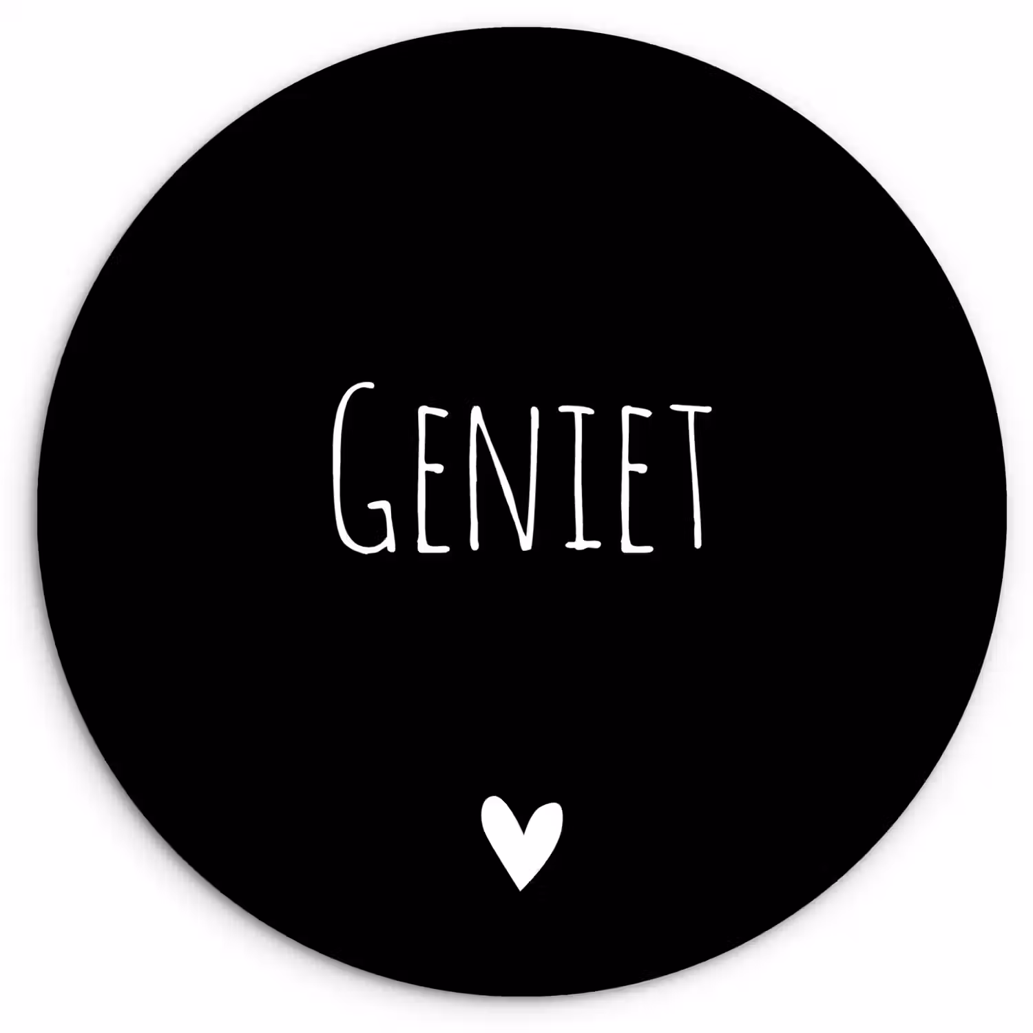 Spreuken - Quotes - Geniet Wandcirkel kunststof plaat 5mm dik klein -3d