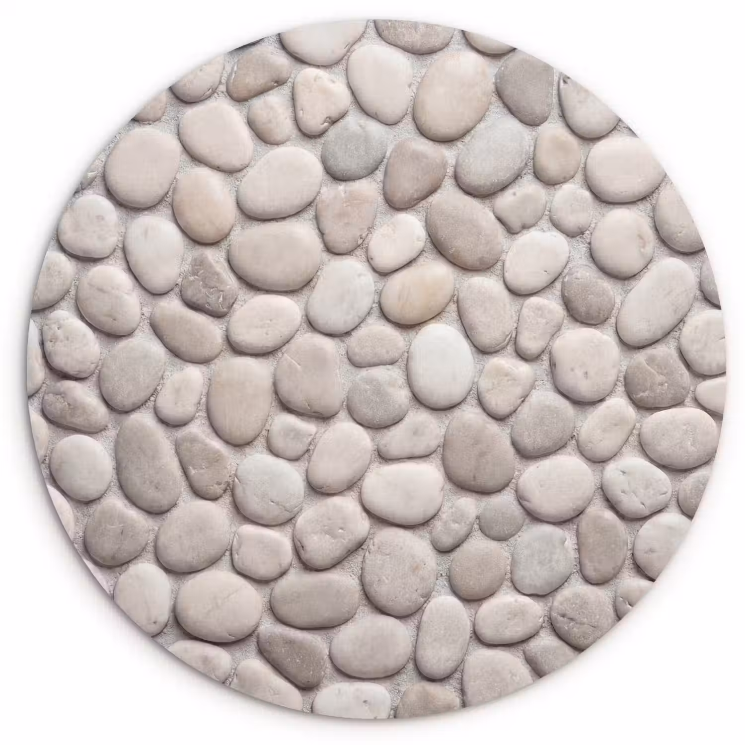 Steen - Kiezel - Natuur - Minimalistisch - Beige Wandcirkel kunststof plaat 5mm dik klein -3d