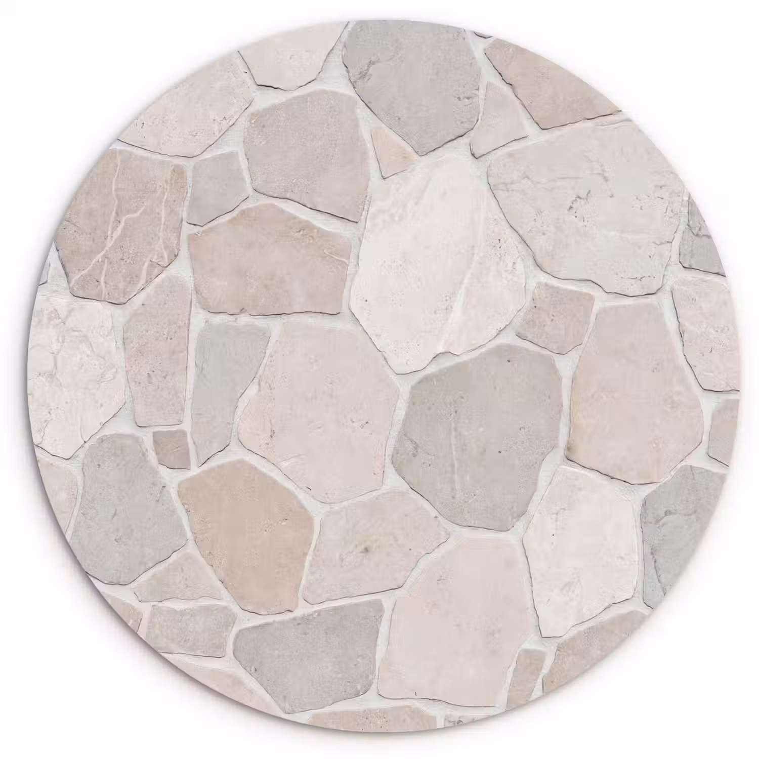 Steen - Patroon - Textuur - Beige Wandcirkel kunststof plaat 5mm dik klein -3d