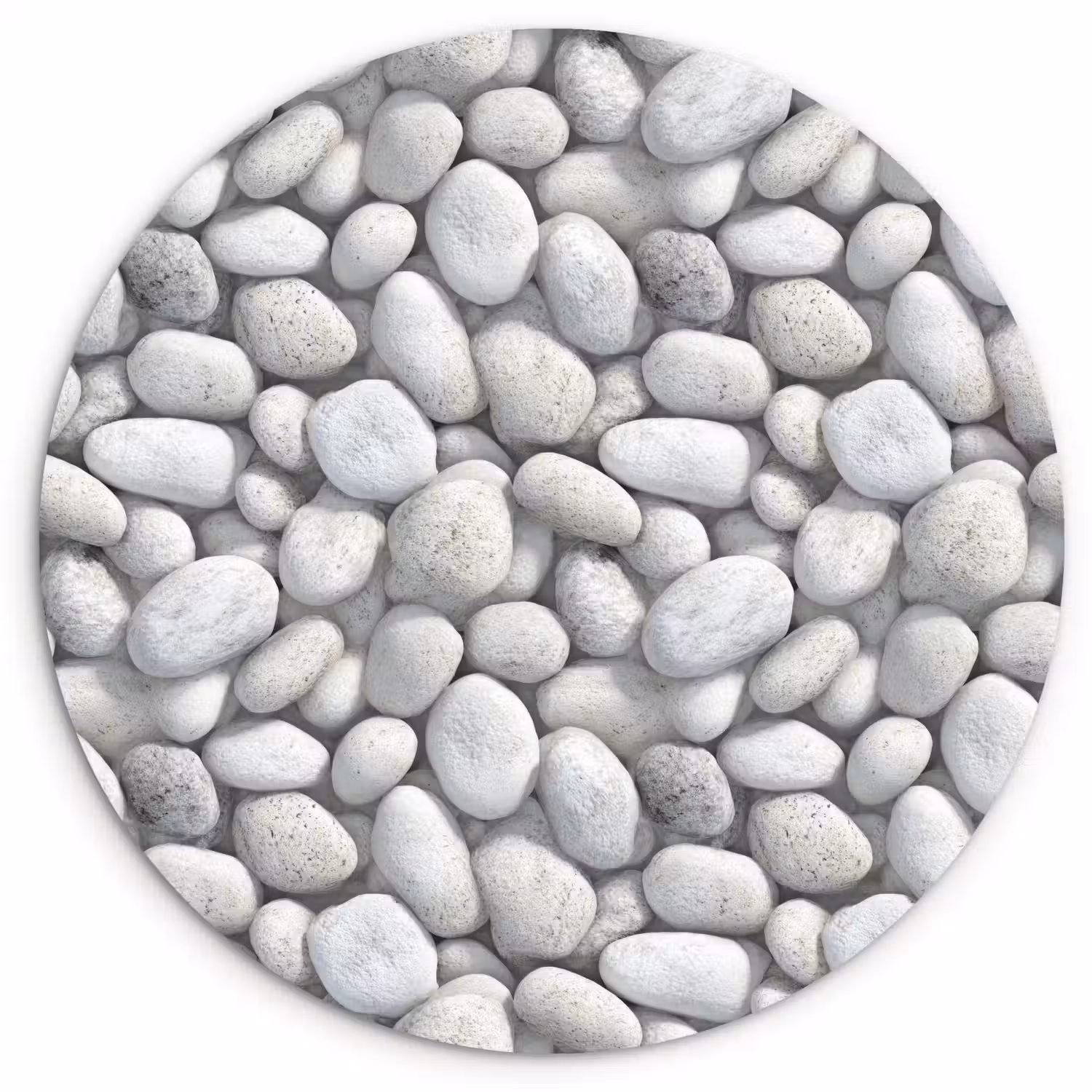Steentjes - Grijs - Ovaal Wandcirkel kunststof plaat 5mm dik klein 188 -3d