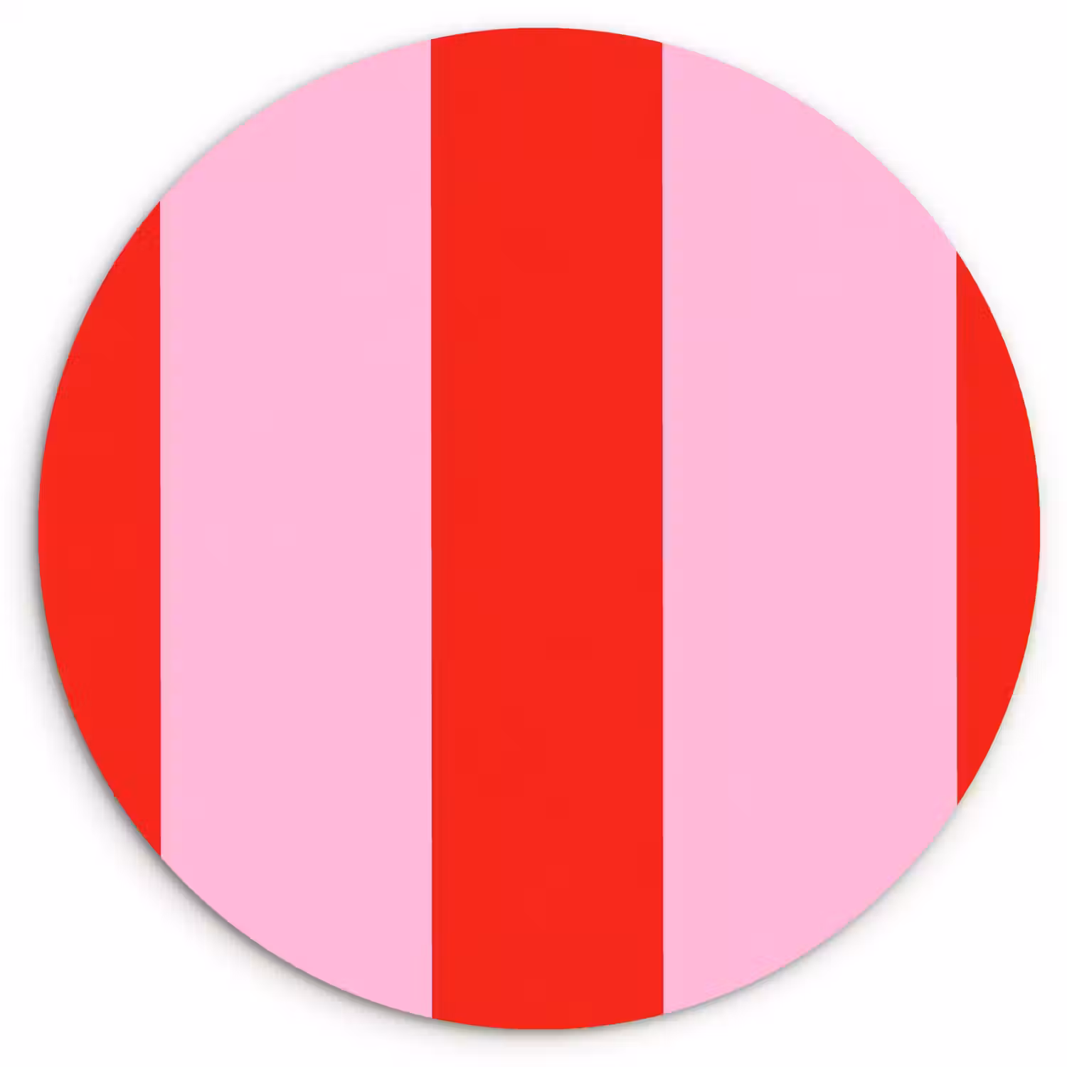 Strepen - Klassiek - Roze Wandcirkel kunststof plaat 5mm dik klein 188 -3d
