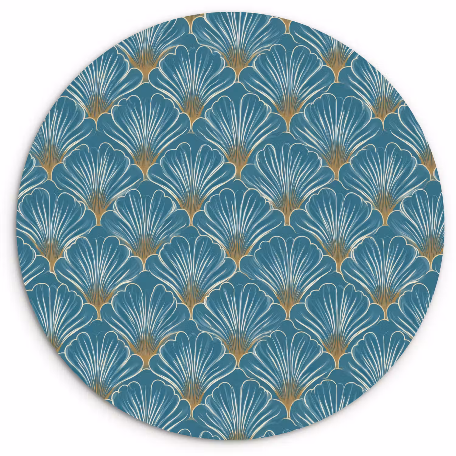 Symmetrisch - Patroon - Blauw Wandcirkel kunststof plaat 5mm dik klein 188 -3d