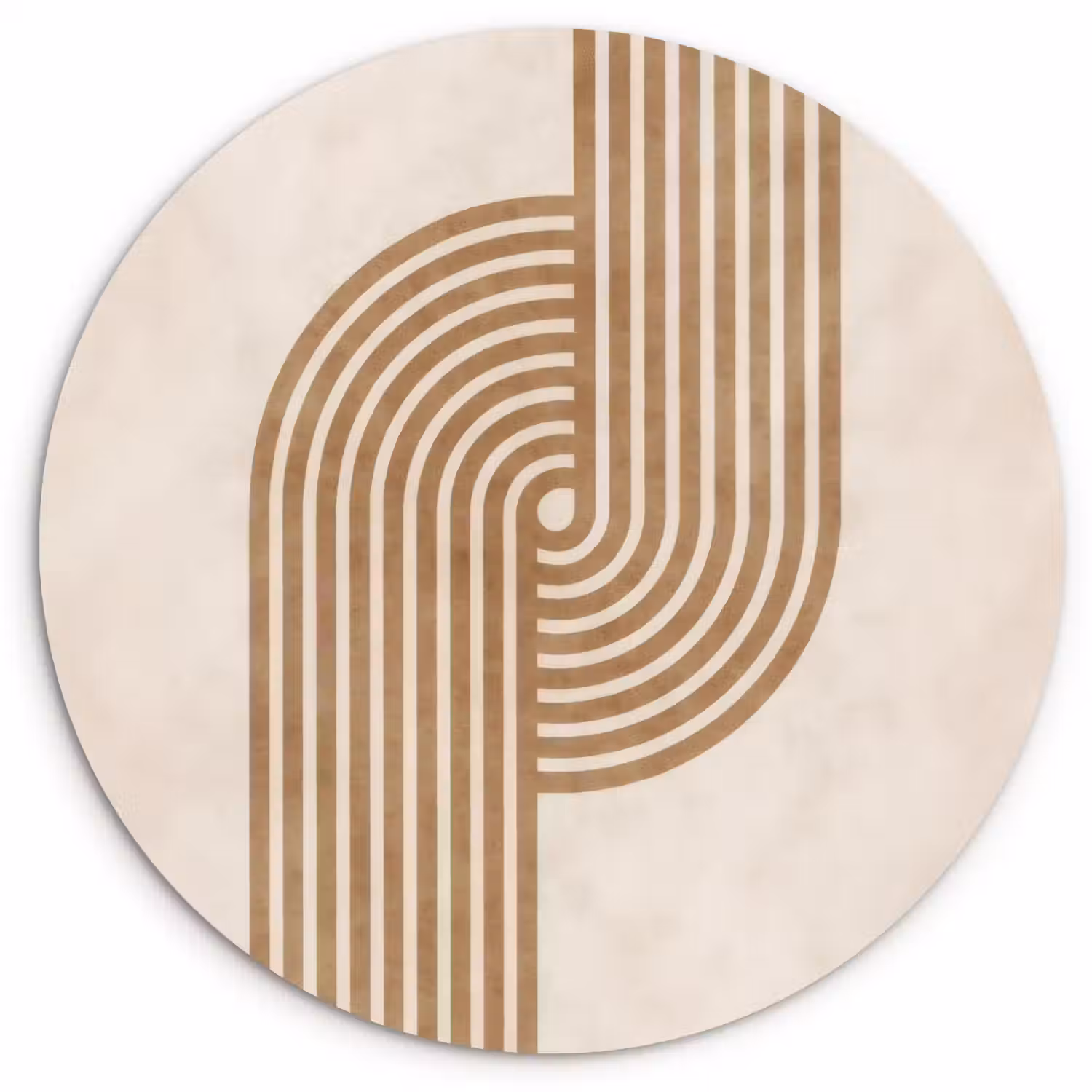 Symmetrische bocht - Koperkleurig Wandcirkel kunststof plaat 5mm dik klein -3d