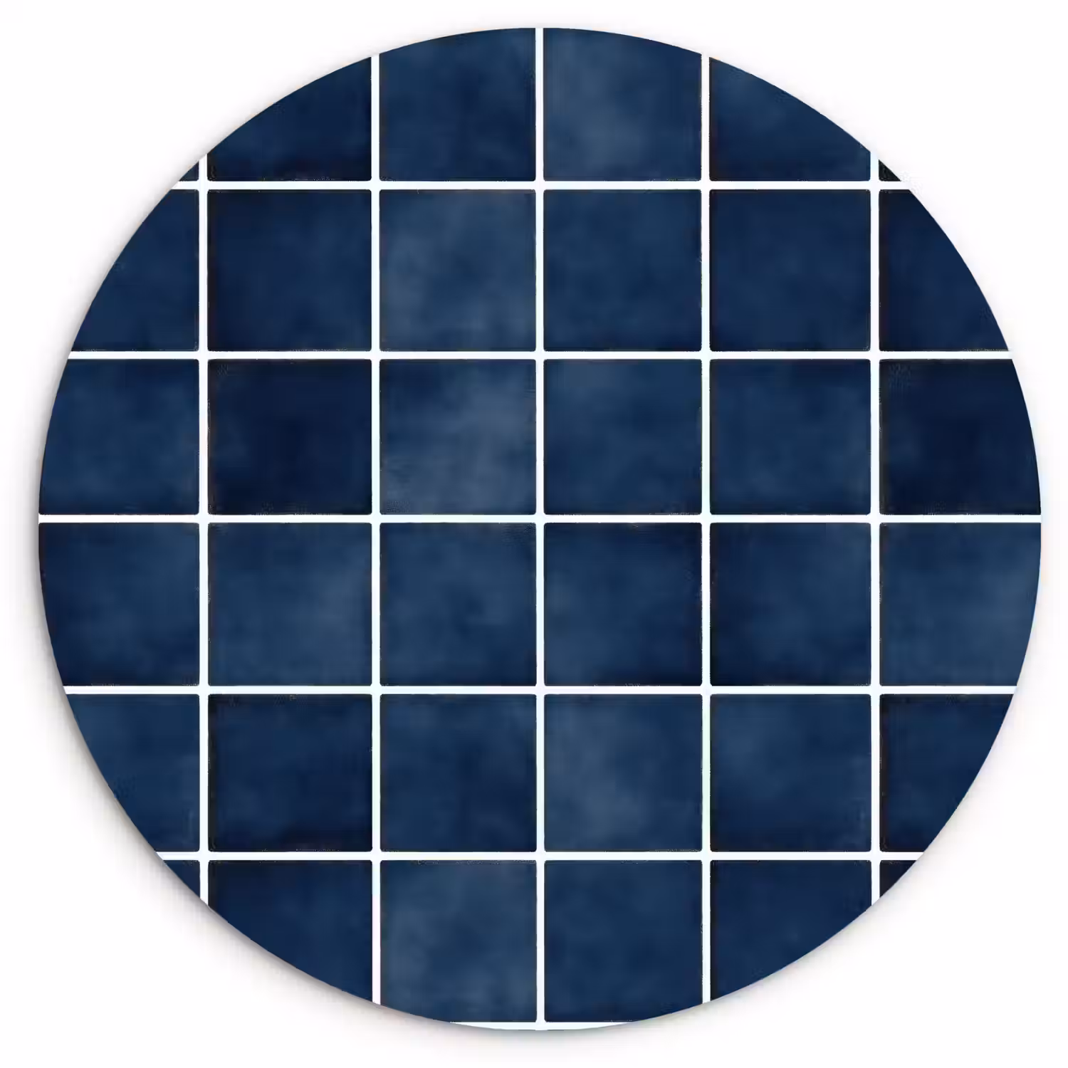 Tegel - Modern - Blauw Wandcirkel kunststof plaat 5mm dik klein 188 -3d