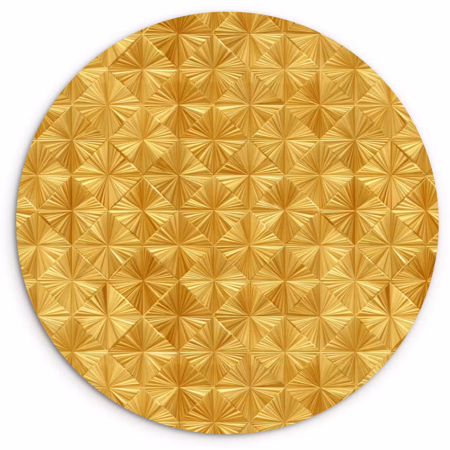 Tegels - Geometrisch - Reliëf - Goud Wandcirkel kunststof plaat 5mm dik klein 188 -3d