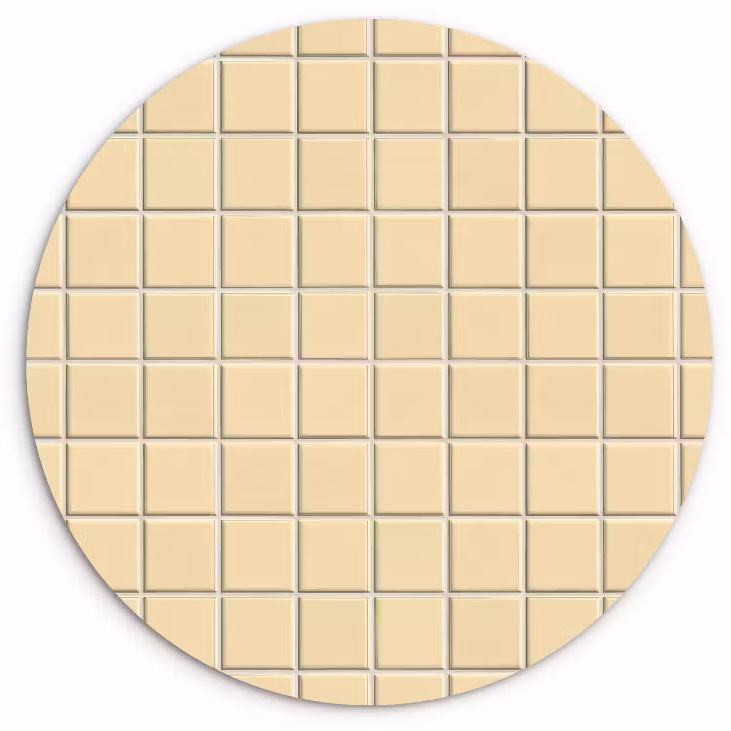 Tegels - Patroon - Crème Wandcirkel kunststof plaat 5mm dik klein 188 -3d