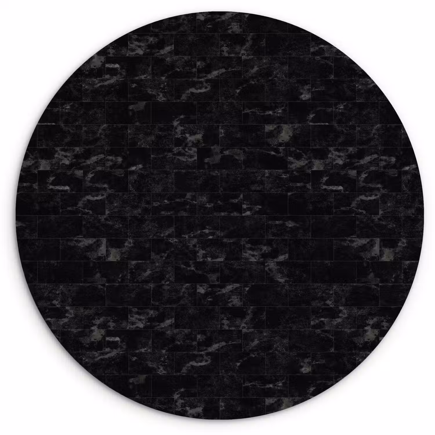 Tegels - Patroon - Marmer - Zwart Wandcirkel kunststof plaat 5mm dik klein 188 -3d