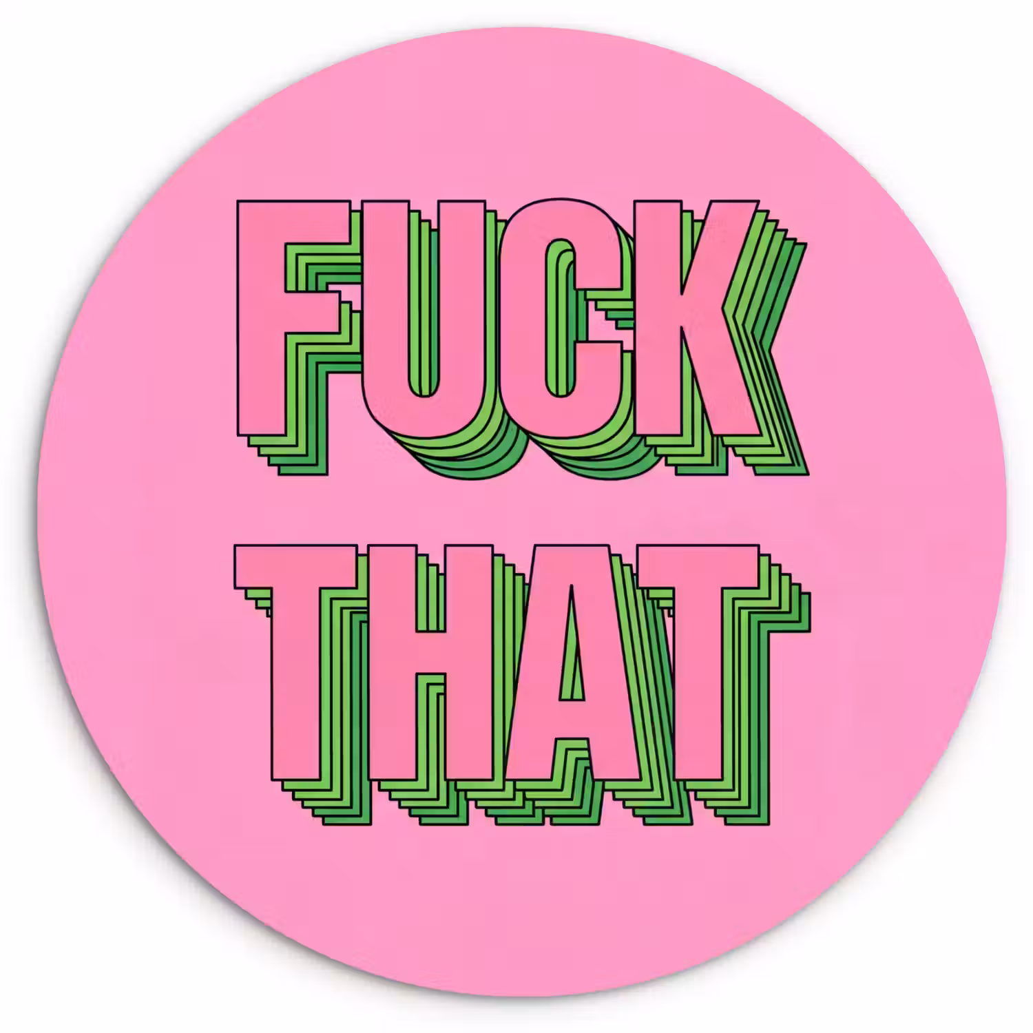 Tekst - Bold - Roze Wandcirkel kunststof plaat 5mm dik klein -3d