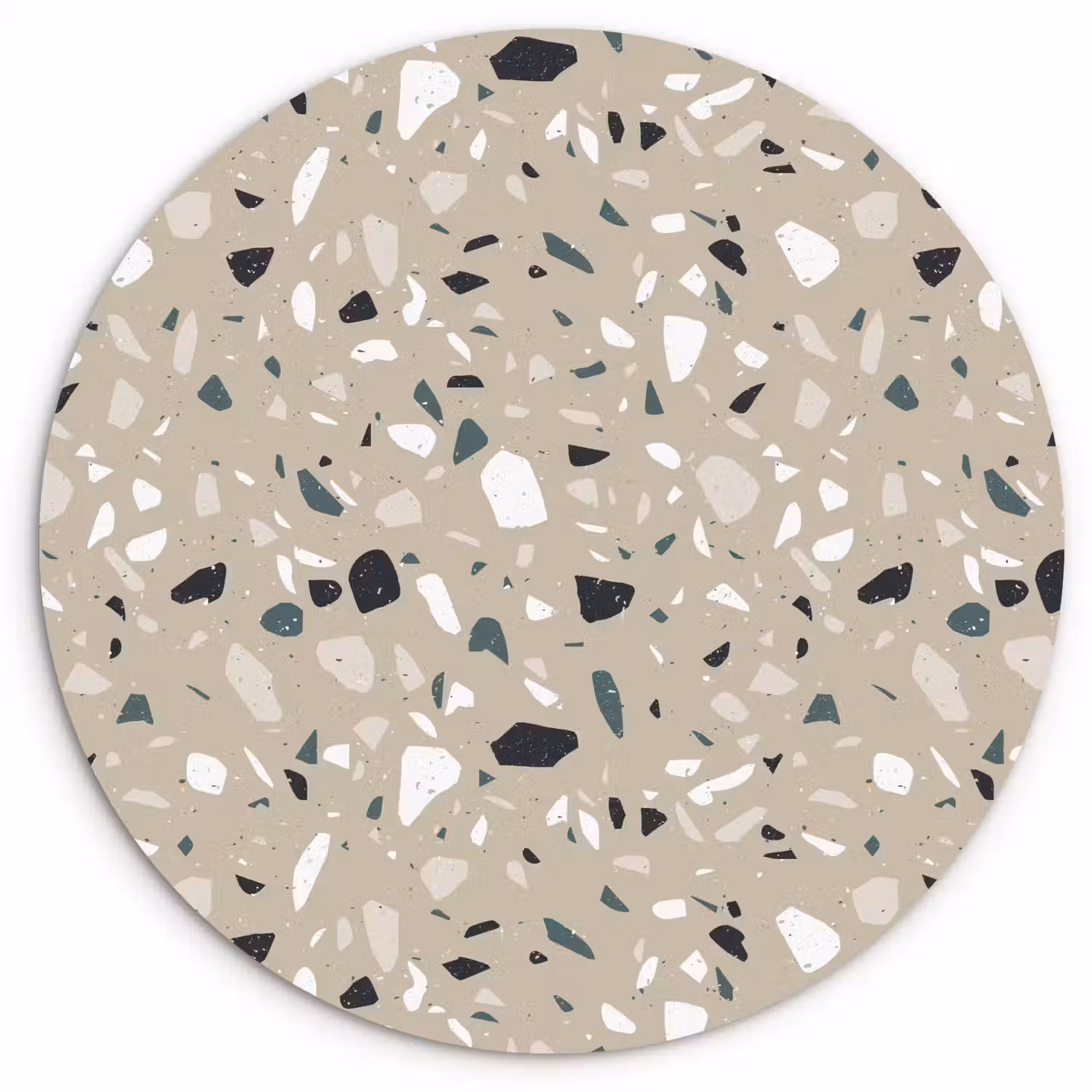 Terrazzo - Patroon - Groen Wandcirkel kunststof plaat 5mm dik klein 188 -3d