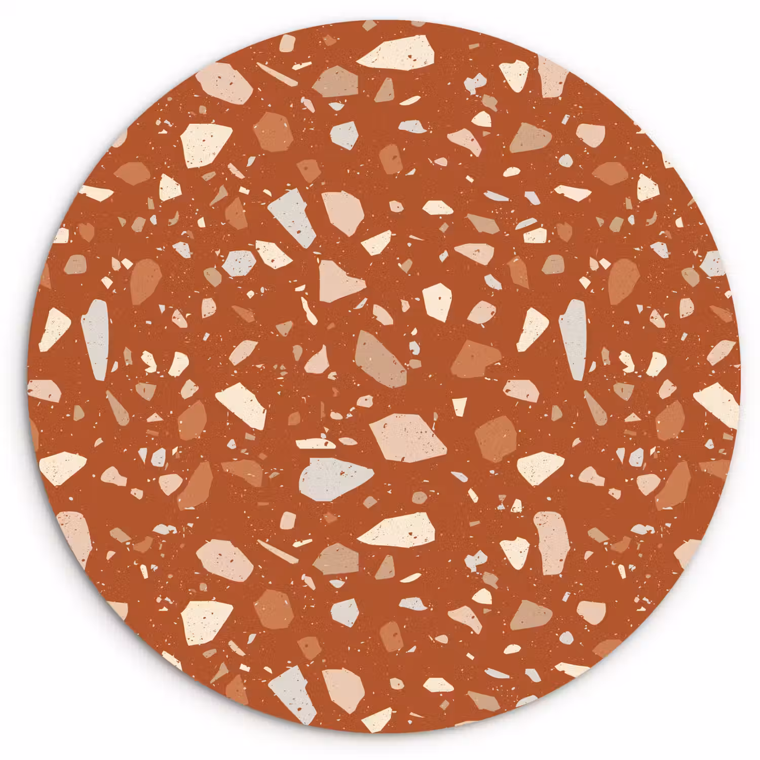 Terrazzo - Patroon - Klei Wandcirkel kunststof plaat 5mm dik klein 188 -3d